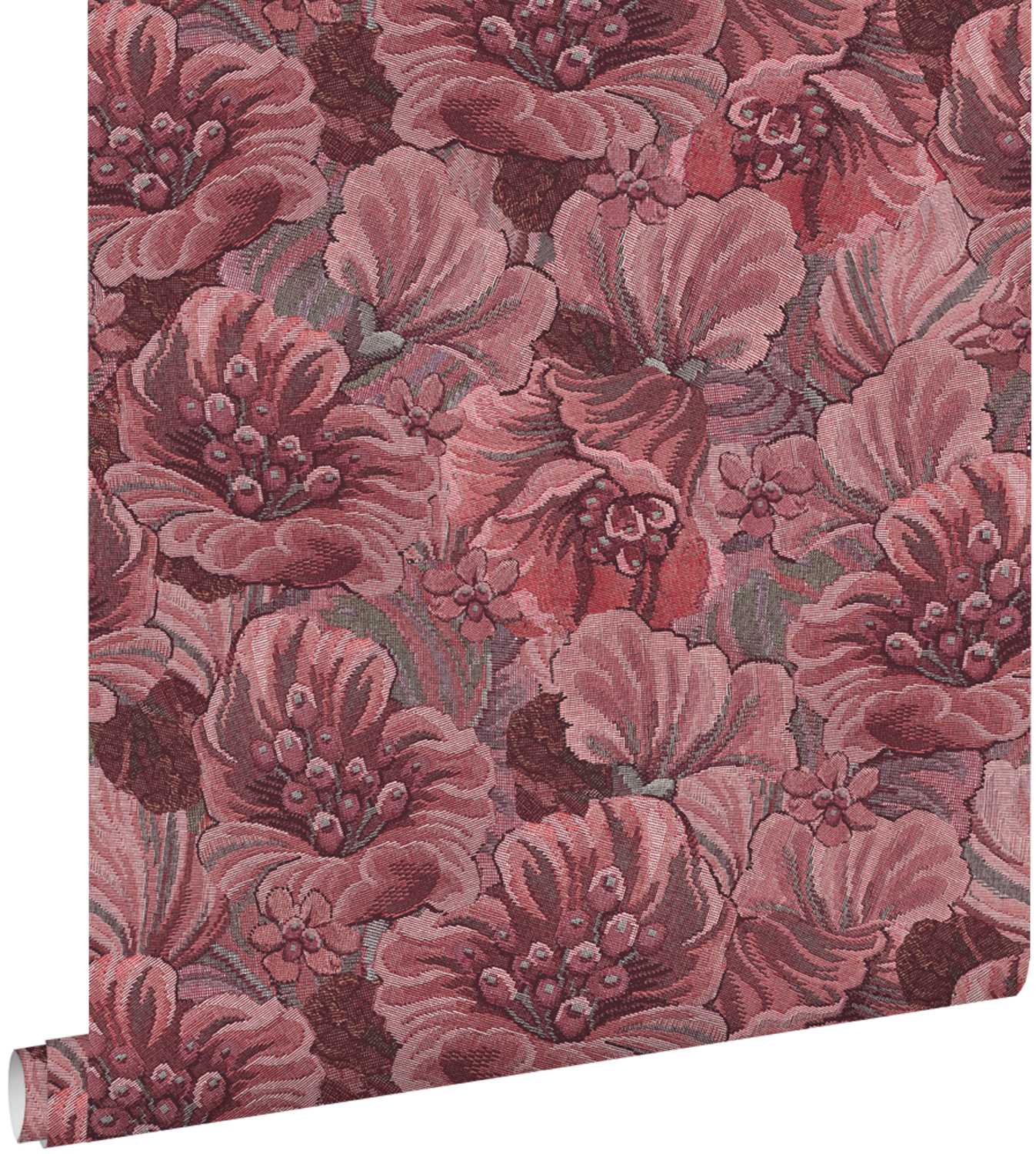 Tapeta haftowany kwiatowy wzór fioletowego mauve - 50 x 900 cm - ESTAHOME