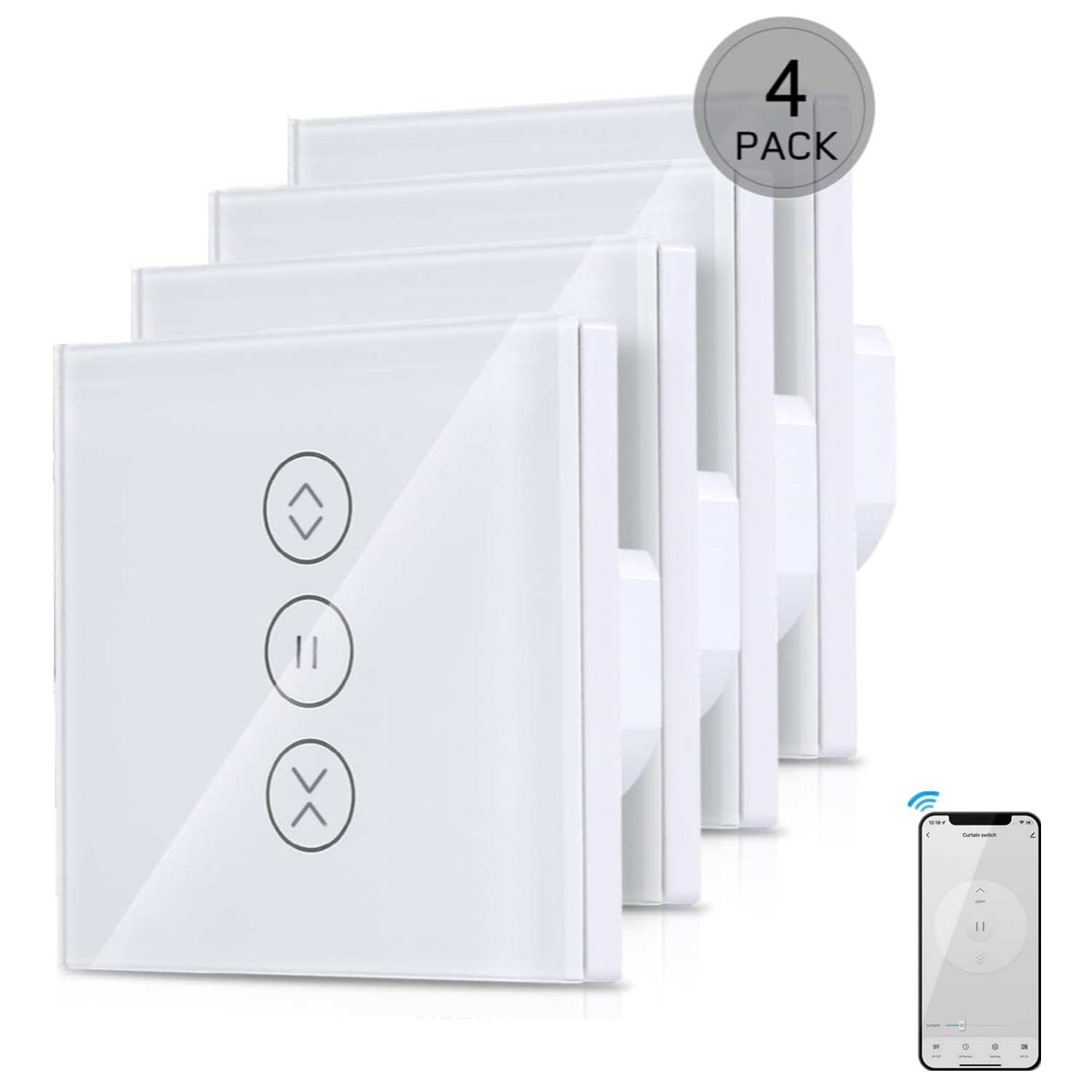 Lot de 4 interrupteurs Wi-Fi pour volets roulants intelligents ...
