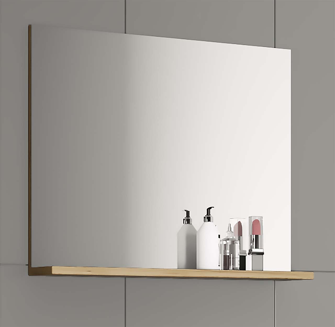 VCM Armoire de toilette Landos Chêne blanc/miel H. 60 x B. 50 x T. 2 cm - 2