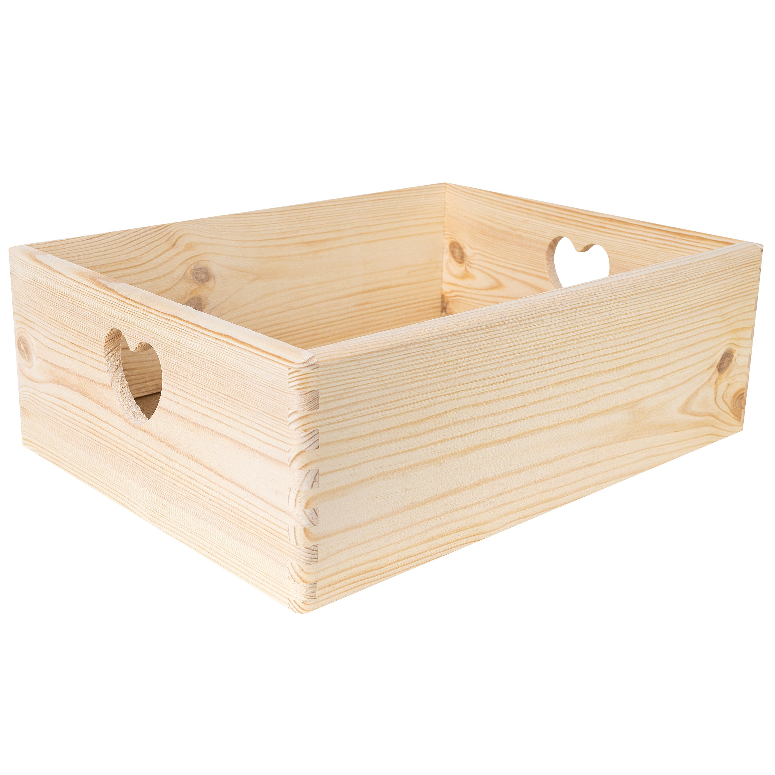 Wooden Storage Box With Lid & Handles - 40x30x14 Cm (15.75"x11.8"x5.5"), Solid Wood, For Organizing Kitchen, Office, Crafts, Or Decoupage