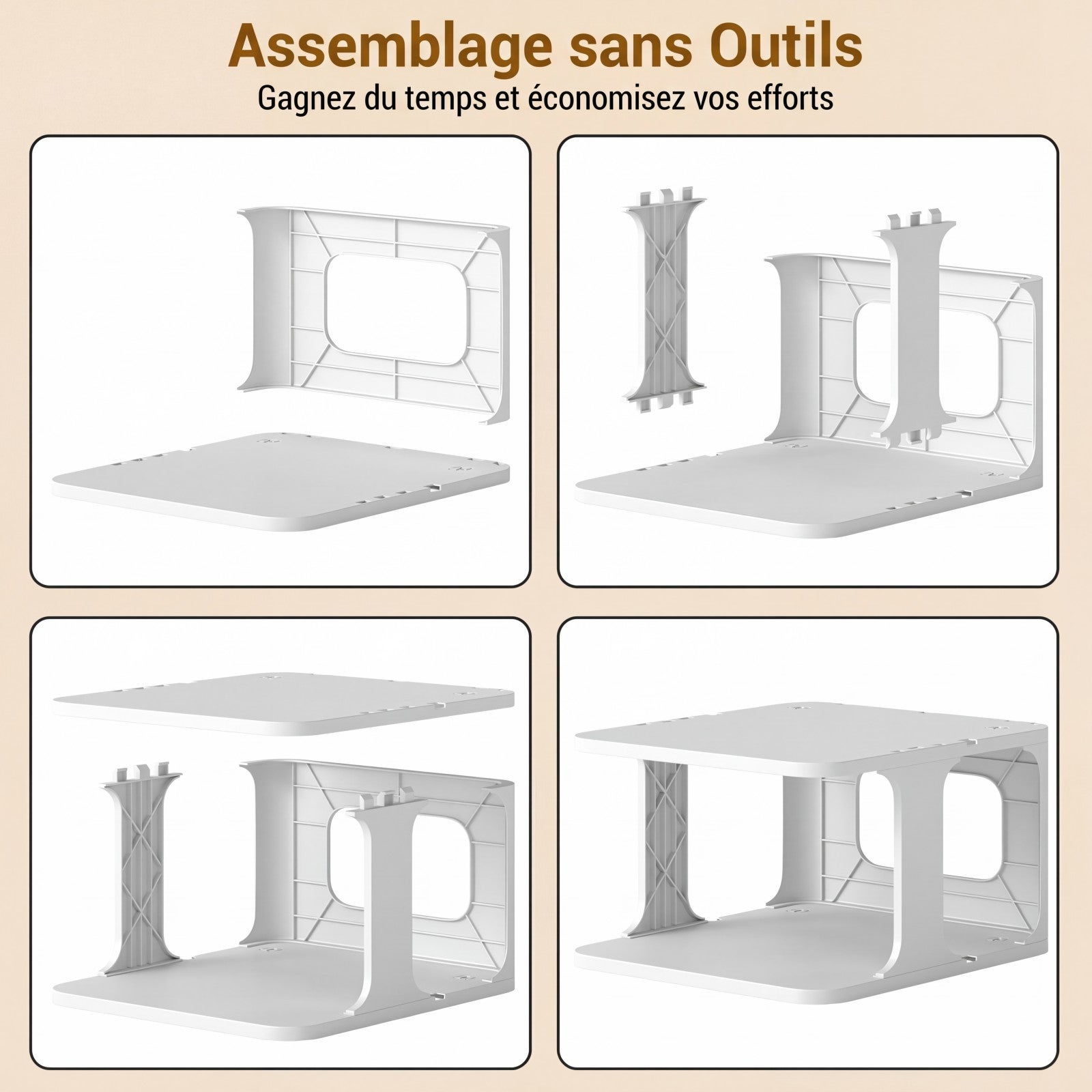 Étagère à Chaussures Empilable à 6 Niveaux , Organiseur de Chaussures Vertical Compact en Plastique, pour Entrée , Montage sans Outil, Blanc - 4