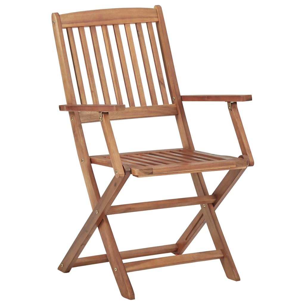 Chaises pliables de jardin 8 pcs avec coussins Bois d'acacia 12 - 4