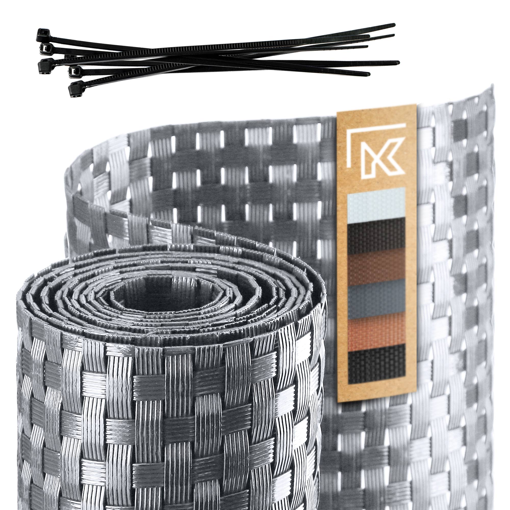 OSŁONA BALKONOWA TECHNORATTAN 1x1m SZARA JASNA TARAS MATA NA WYMIAR PREMIUM