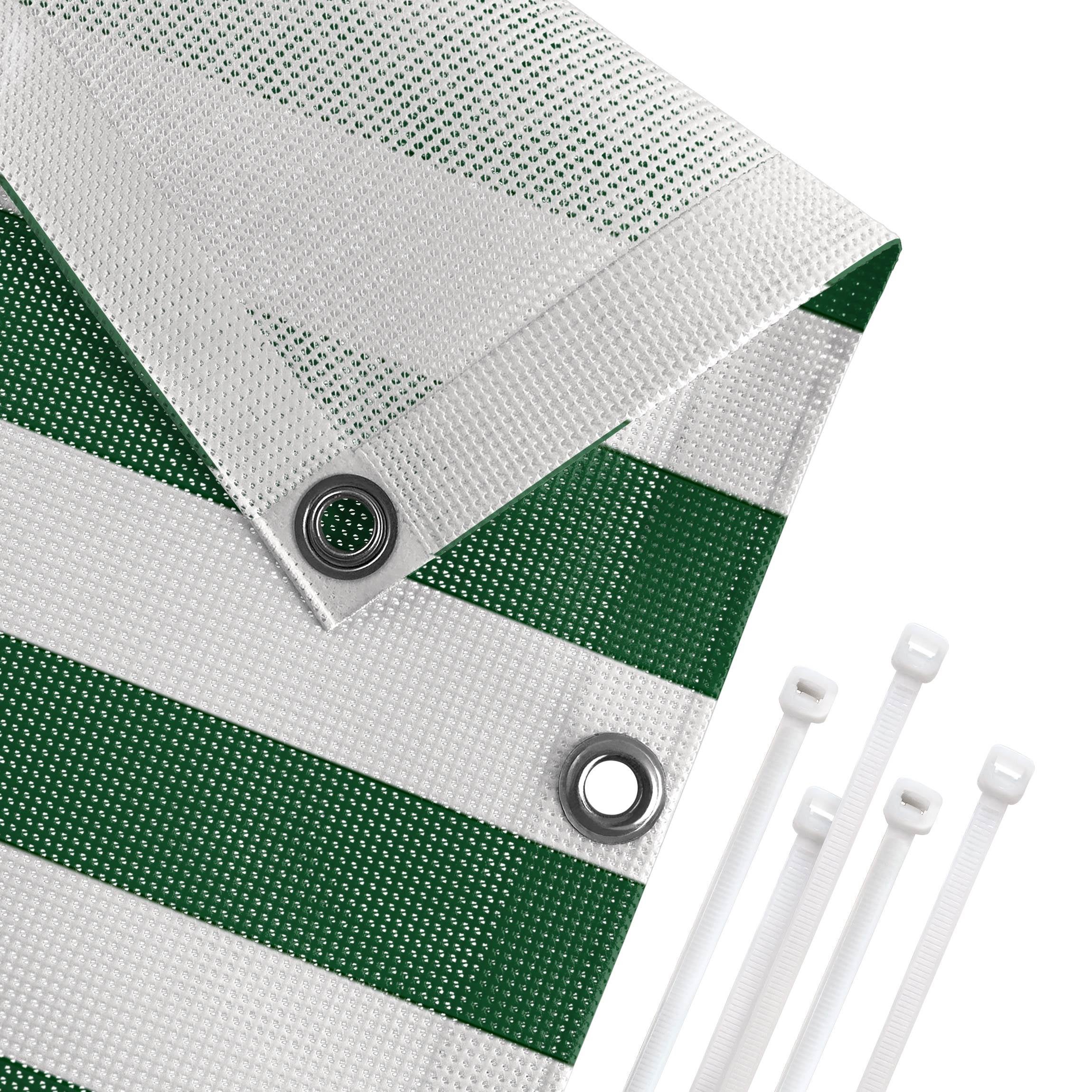Brise vue brise vent balcon appartement jardin vert H.1,3 x L.1 M avec attaches résistant aux intempéries 270 g/m² mesh 1223 - 4