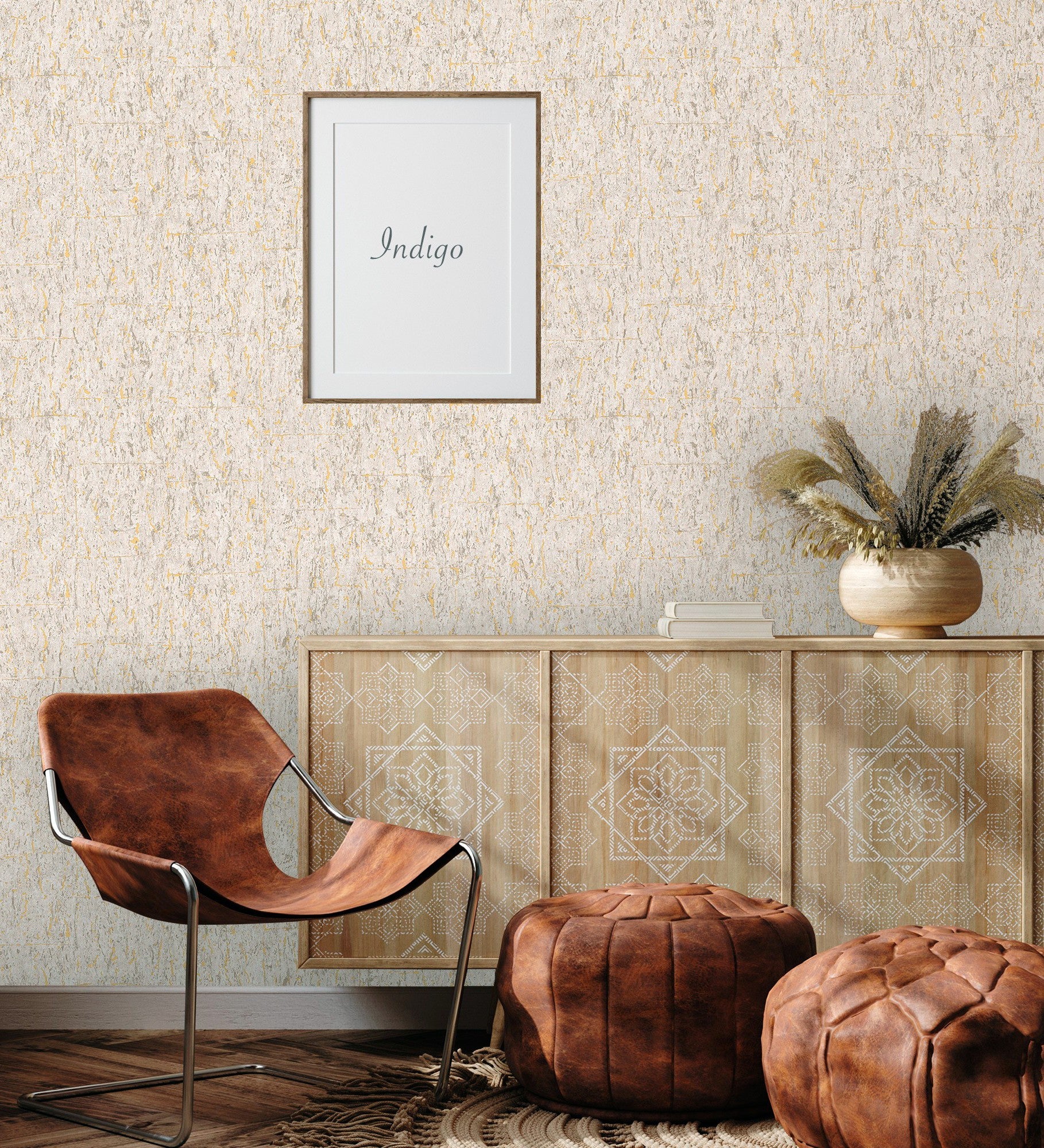 Papel pintado vinílico lavable texturizado con inserciones en relieve color metalizado - murat 676302 de gaulan - rollo de 10 m x 1,06 m