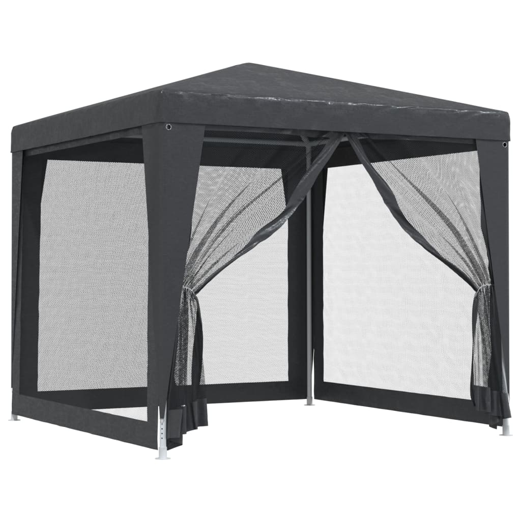 vidaXL Carpa para fiestas 4 paredes malla HDPE gris antracita 2,5x2,5m - 7