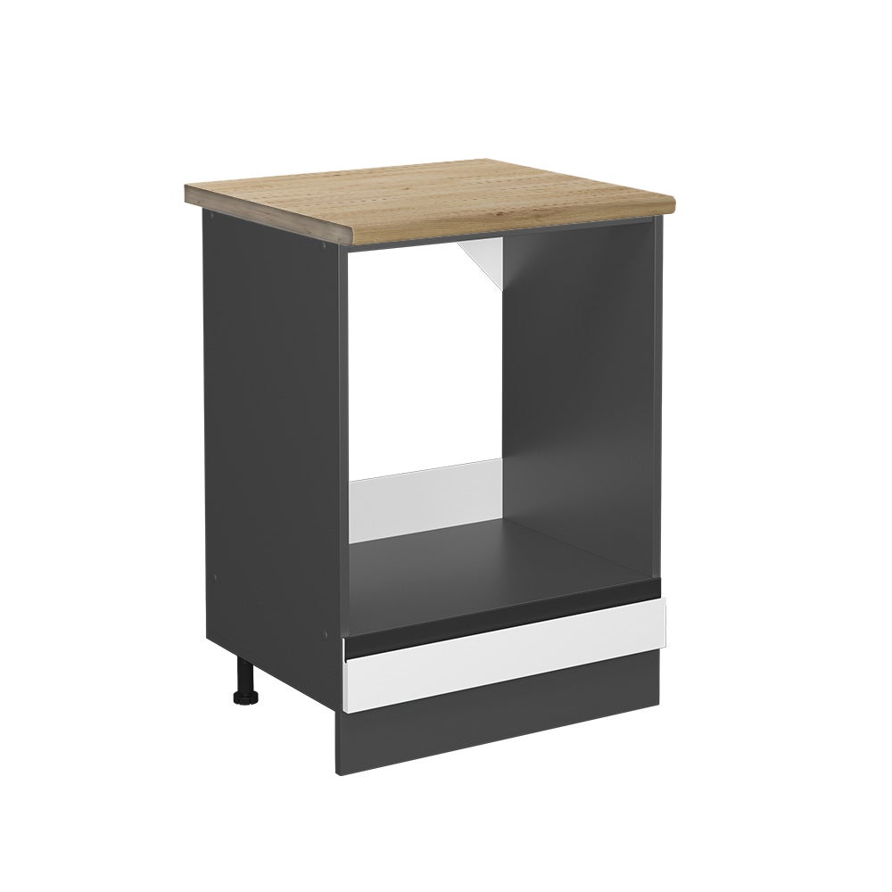 Vicco Szafka kuchenna R-Line, Biały, 60 cm J-Shape, BP Dąb
