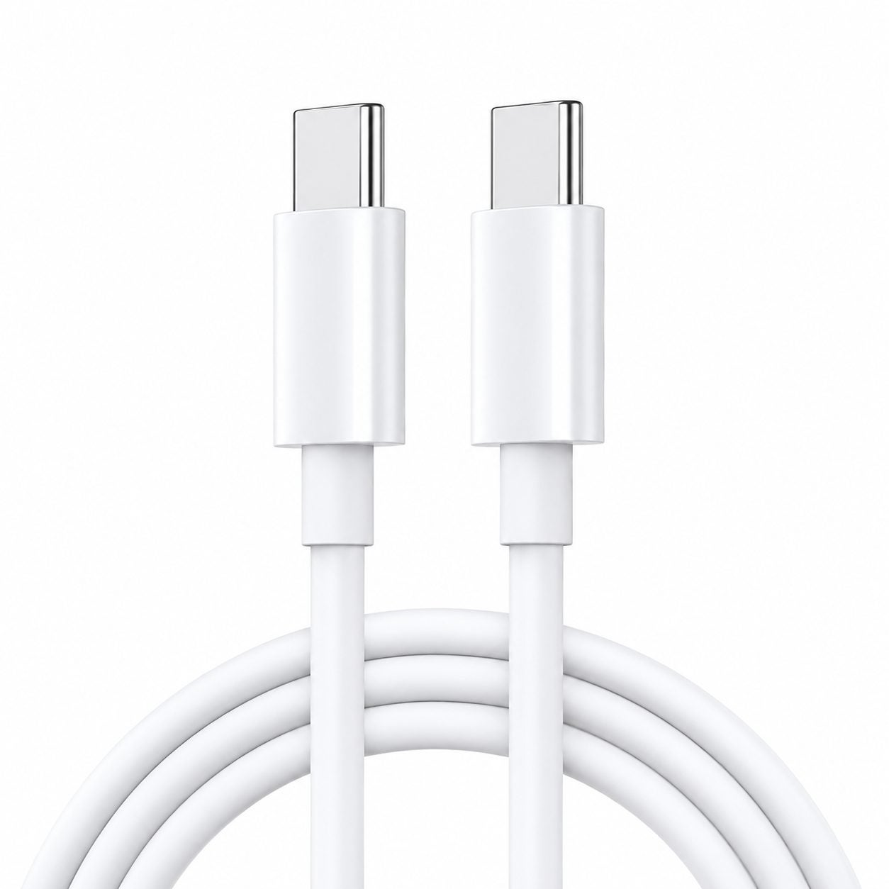 Cablu de Date si Incarcare USB-C la USB-C, Flippy, 100W, 5A, Fast Charge, Compatibil Telefon si Laptop, 1 m, Alb