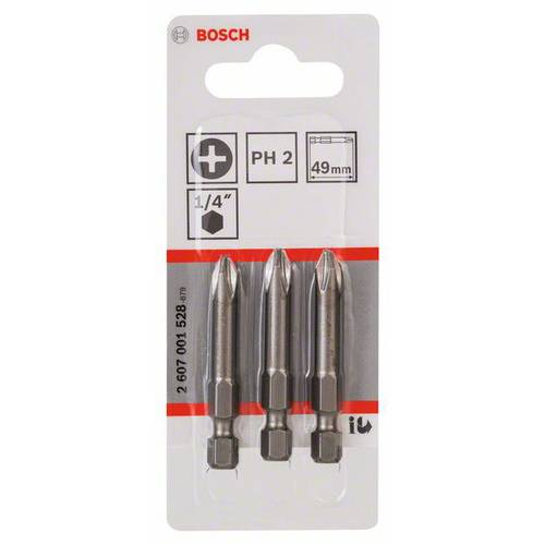 3 Embouts De Vissage Qualite Extra-Dure Ph2 Emmanchement Hexagonal 49mm - 2