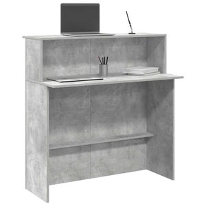 Mostrador De Recepción Negro 100x50x103.5 Cm - Madera De Ingeniería, Estante Incorporado