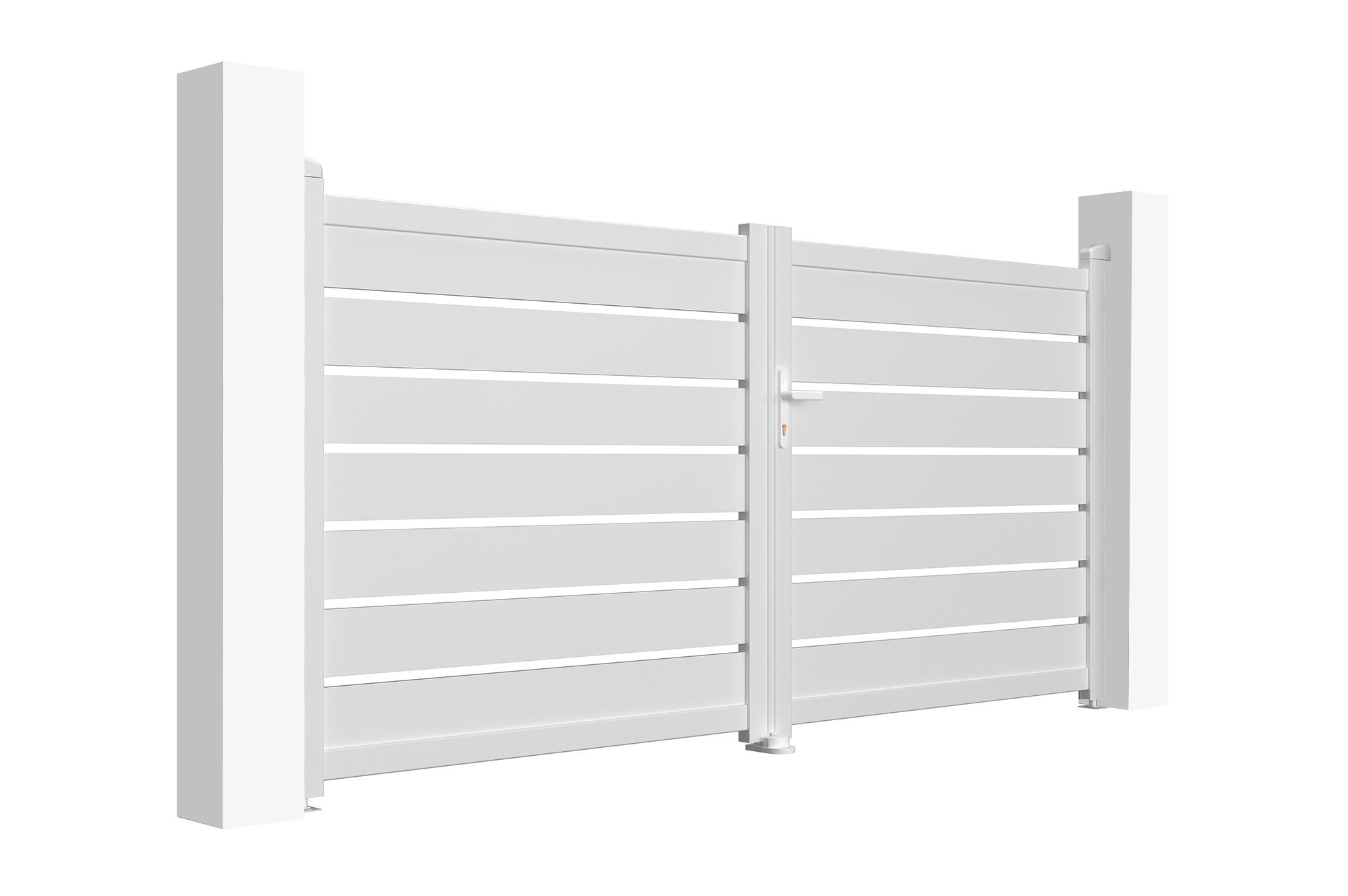 Portail battant 3m VOGEL H.140cm blanc aluminium - 3