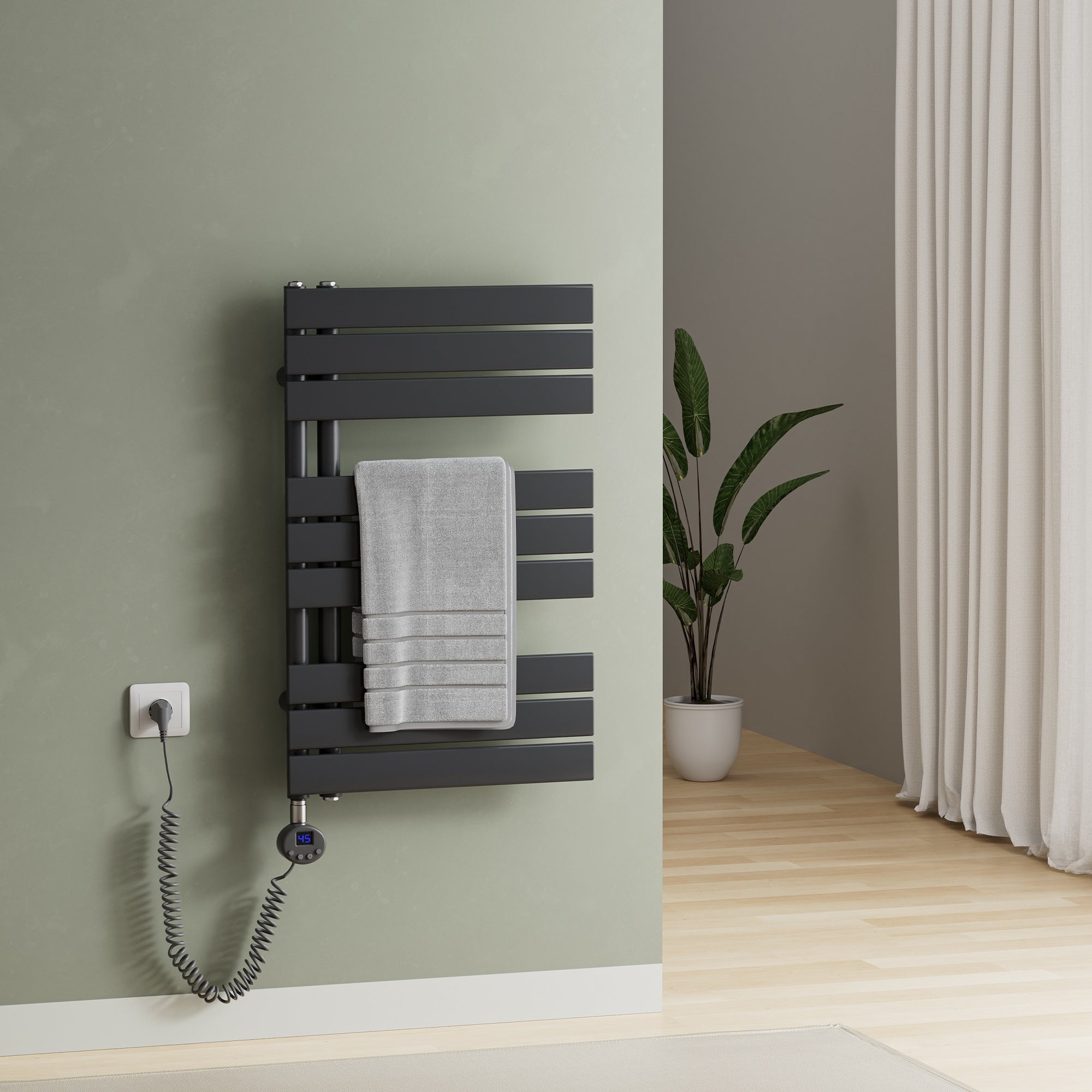 Heilmetz Sèche-Serviettes Electrique, Radiateur Sèche-Serviettes 70x60