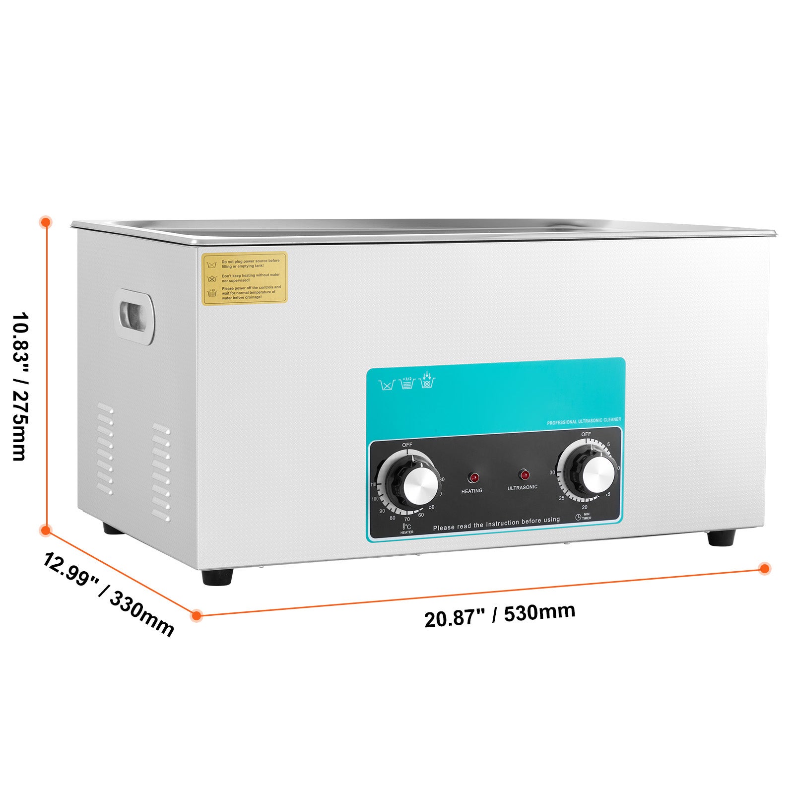 Nettoyeur à ultrasons 22 L,SucceBuy bouton de commande professionnel avec chauffage et minuterie,acier inox 304 - 2