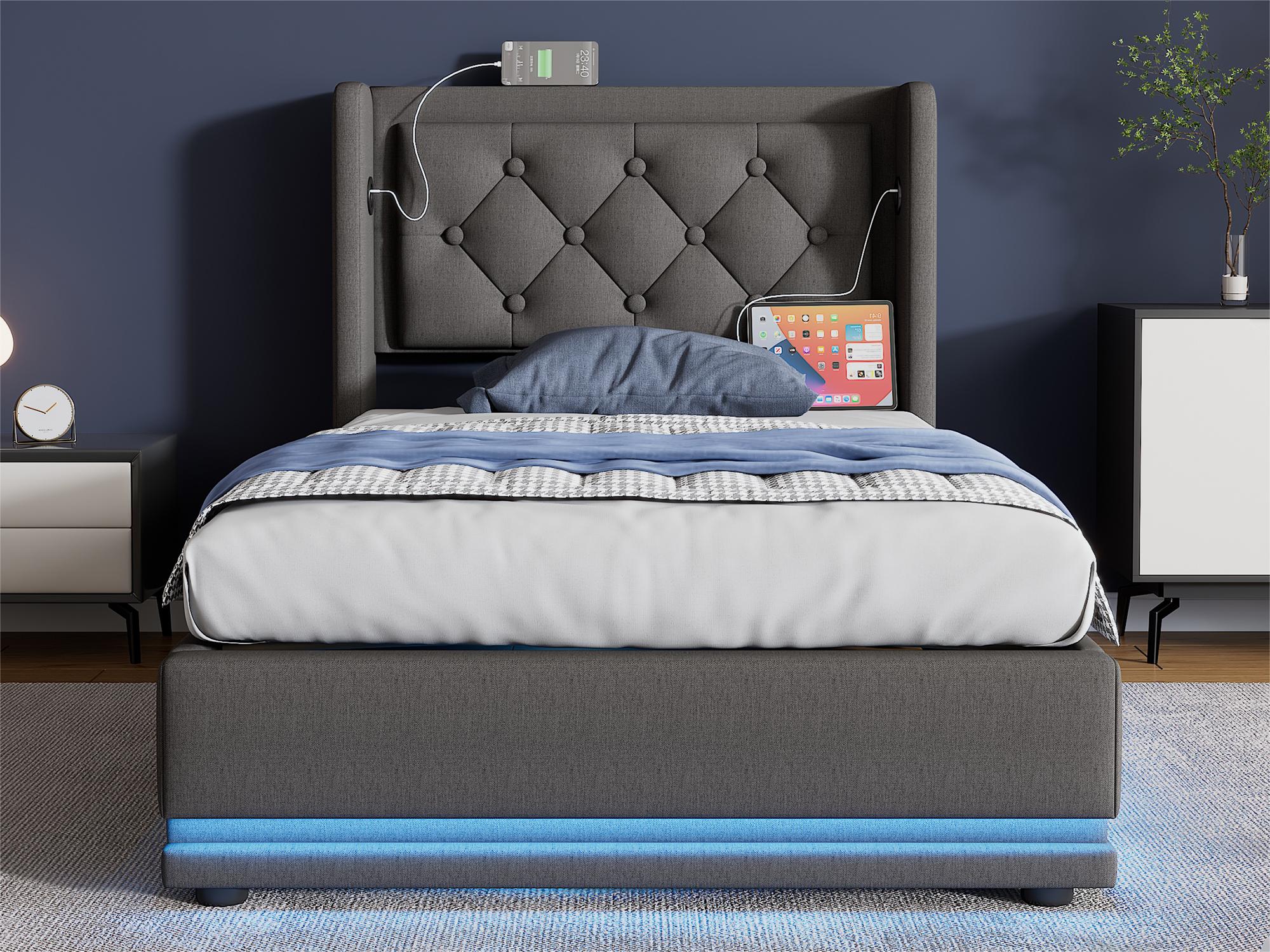 Costanza Lit Coffre Et Dehoussable En Tissu Mixte Coton Impermeable T13 Taupe Tortora