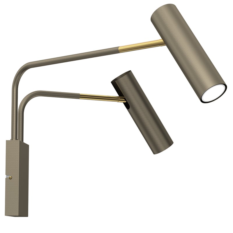 Kinkiet ścienny Axion tytanowy złoto-złoty połysk 2xGU10x8W do czytania wym: 38 x 60 x 52 cm metal IP20 Luminex
