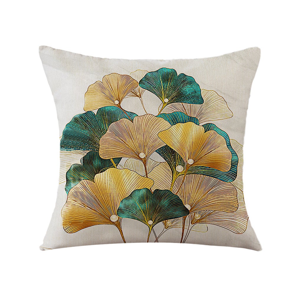 Lot de 4 Housse de Coussin, Housse Coussin 45x45 Housses de Coussin Taie d'oreiller Décoratif Canapé pour Chambre, Canapé, Chaise, Lit,Jardin (Ginkgo - 3
