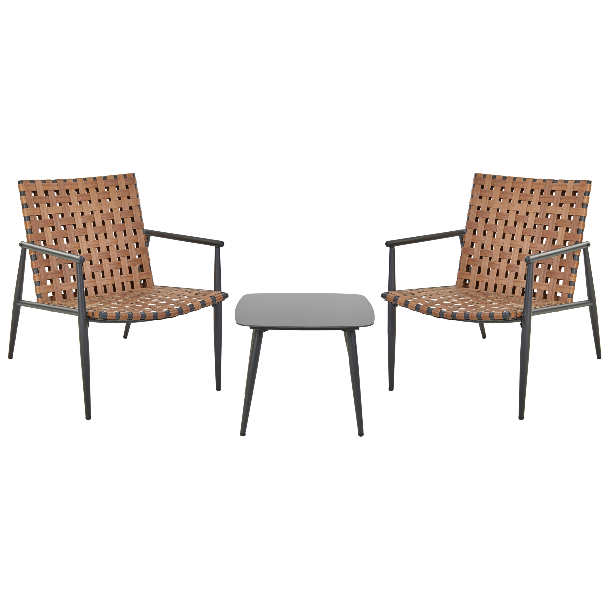Set mobilier de grădină ZIRIA Ratan sintetic Maro