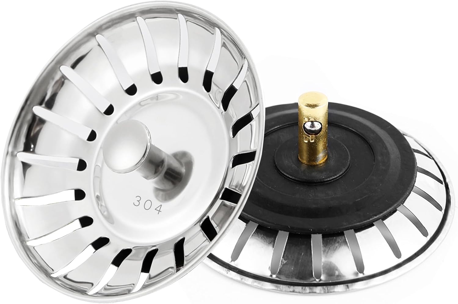 Lot De 2 Crépines D'évier En Acier Inoxydable 304 Avec Vis M25 - Neuf, Pour Plomberie
