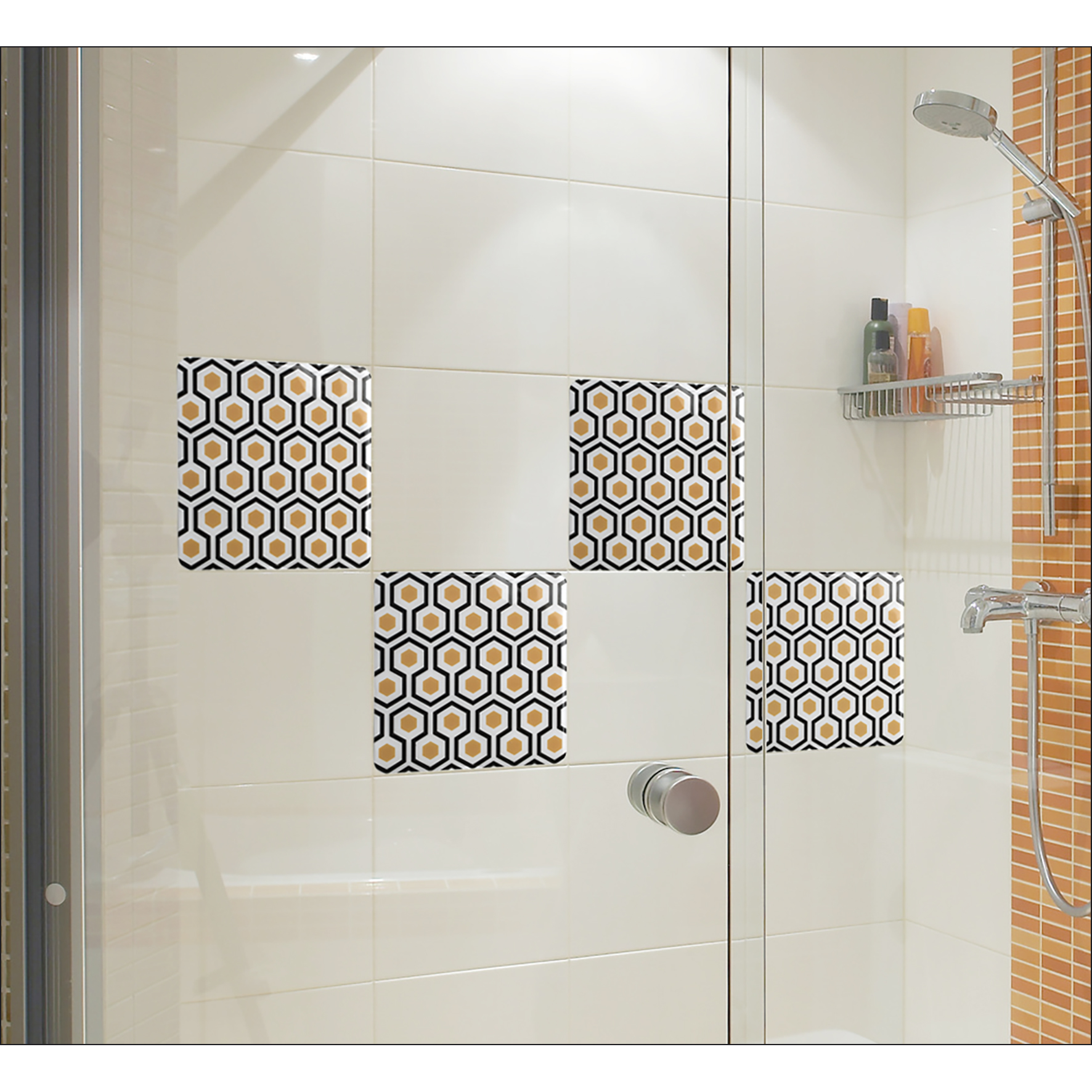Pegatina azulejos decorativos pegatina en alivio 3d, azulejos de forma de panal, x4, 15 cm x 15 cm