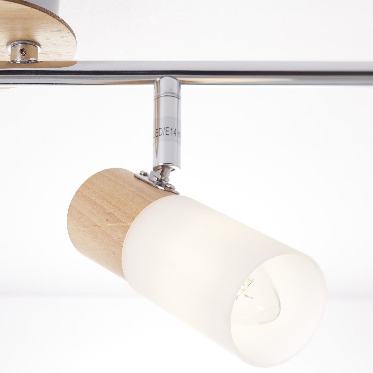 Lampa BRILLIANT, świetlówka 4-płomienna Avia, kolor czarny/drewniany, metal/drewno, 4x D45, E14, 40W, żarówki w kształcie łezki (nie dołączone), A++ - 7