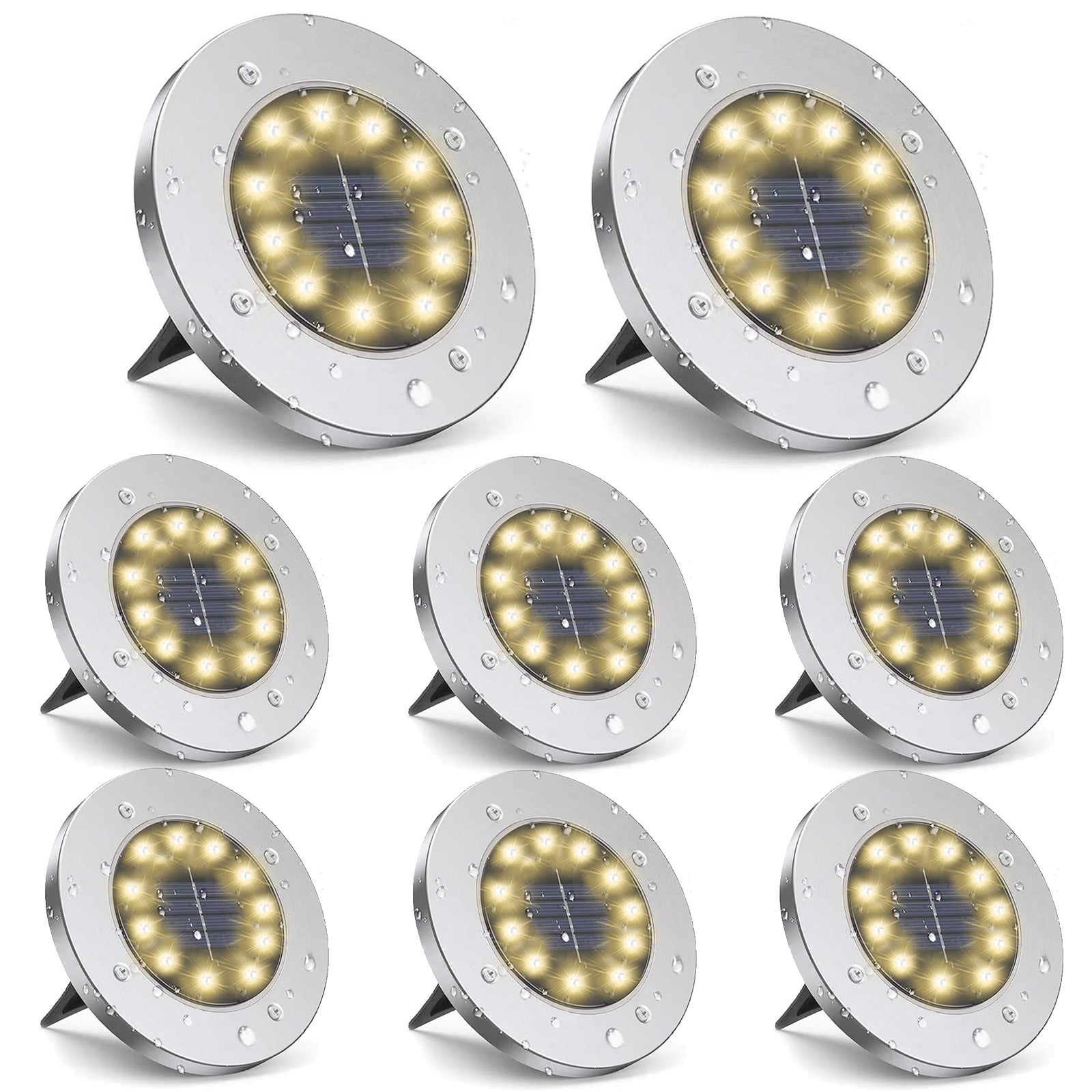 Gruntowe lampy solarne diodami LED wodoodporne światło słoneczne solarne oświetlenie krajobrazowe ogrodu podwórka patio trawnika ciepłe światło sztuk