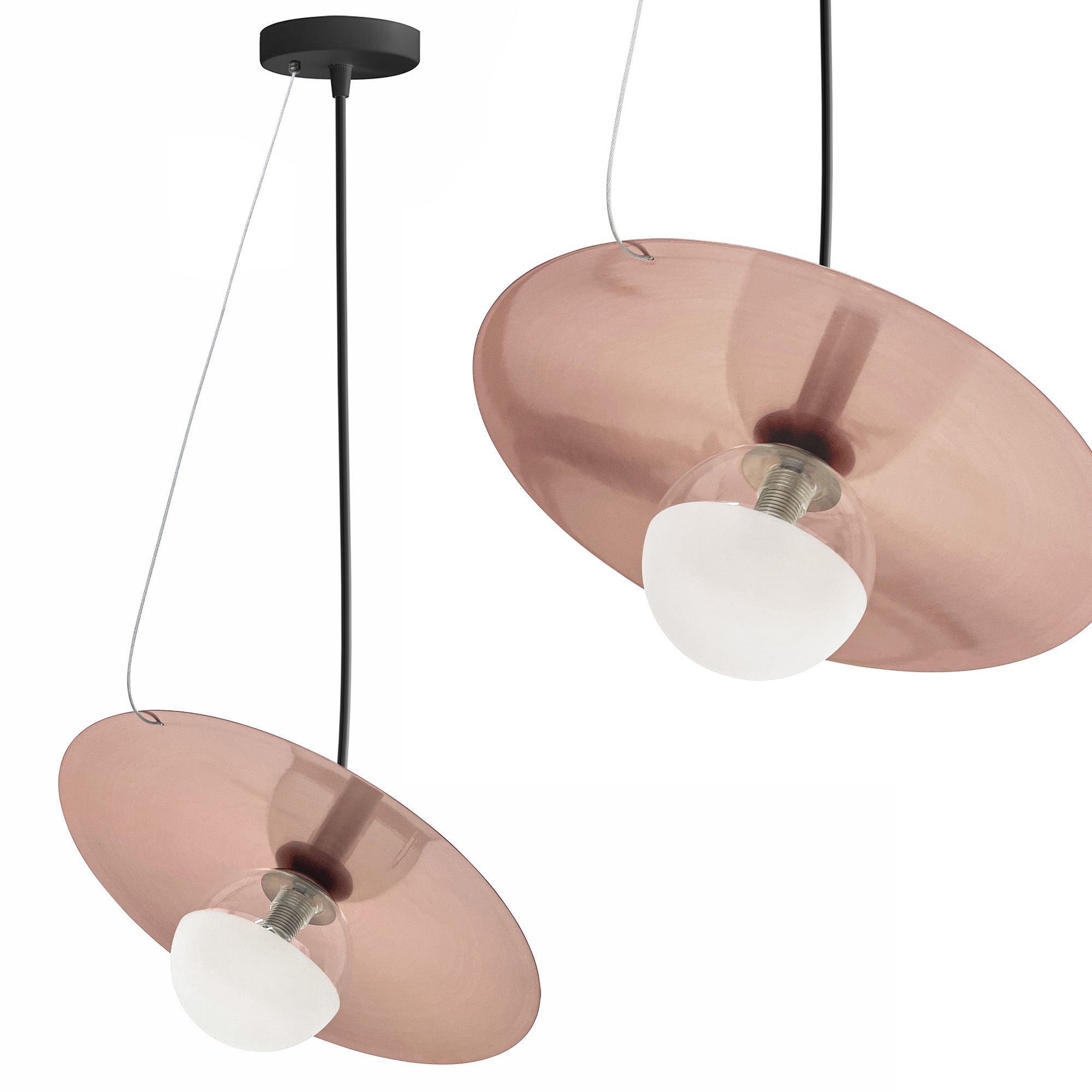 Lampa Sufitowa Wisząca Toolight App1418-Cp Czarny Różowe Złoto