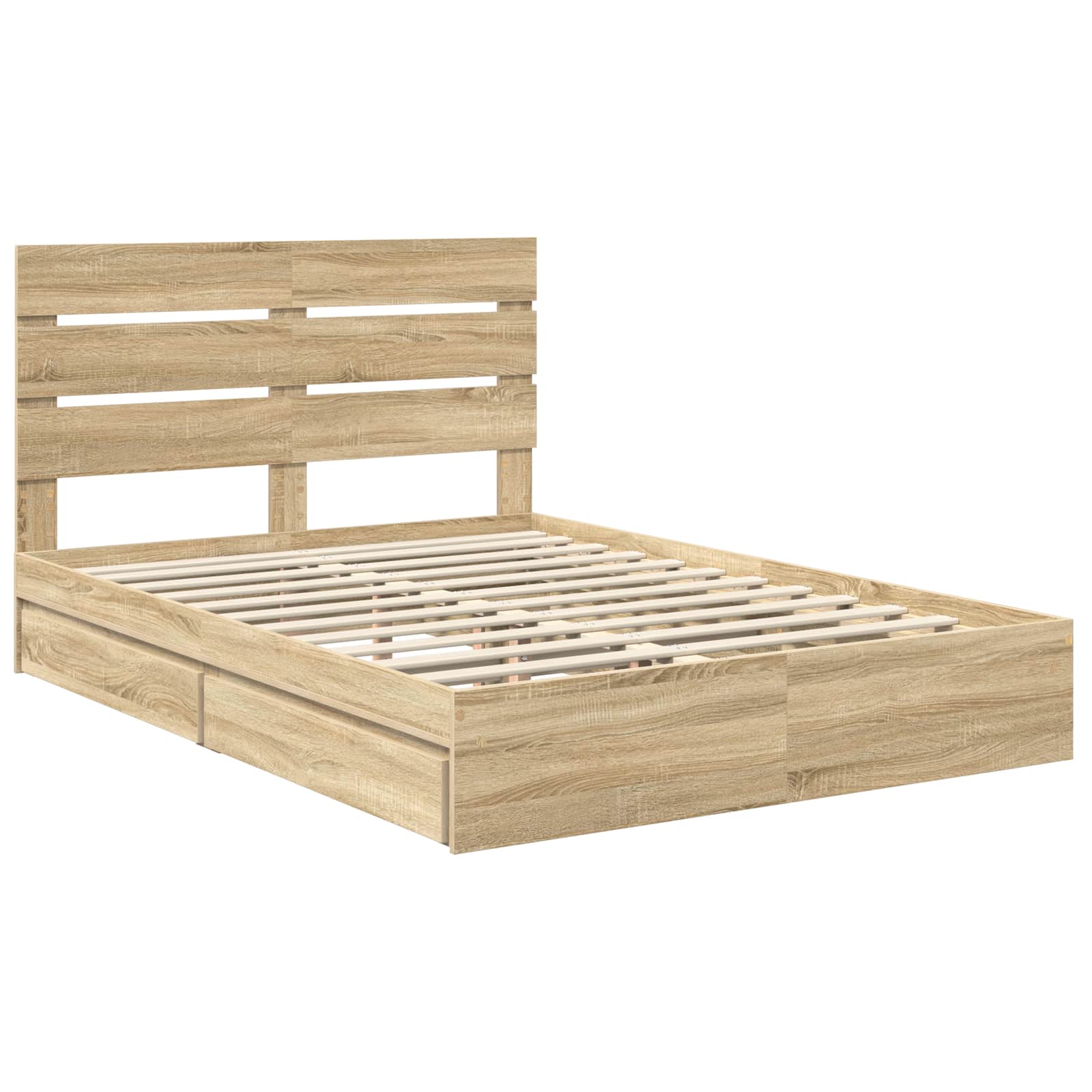 Lit de Rangement Chêne 140 x 190 cm Bois d'ingénierie - 4