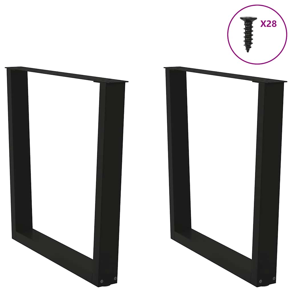 Pieds de table à manger en V 2 pièces Noir 80 x (72-73,3) cm Acier vidaXL - 5