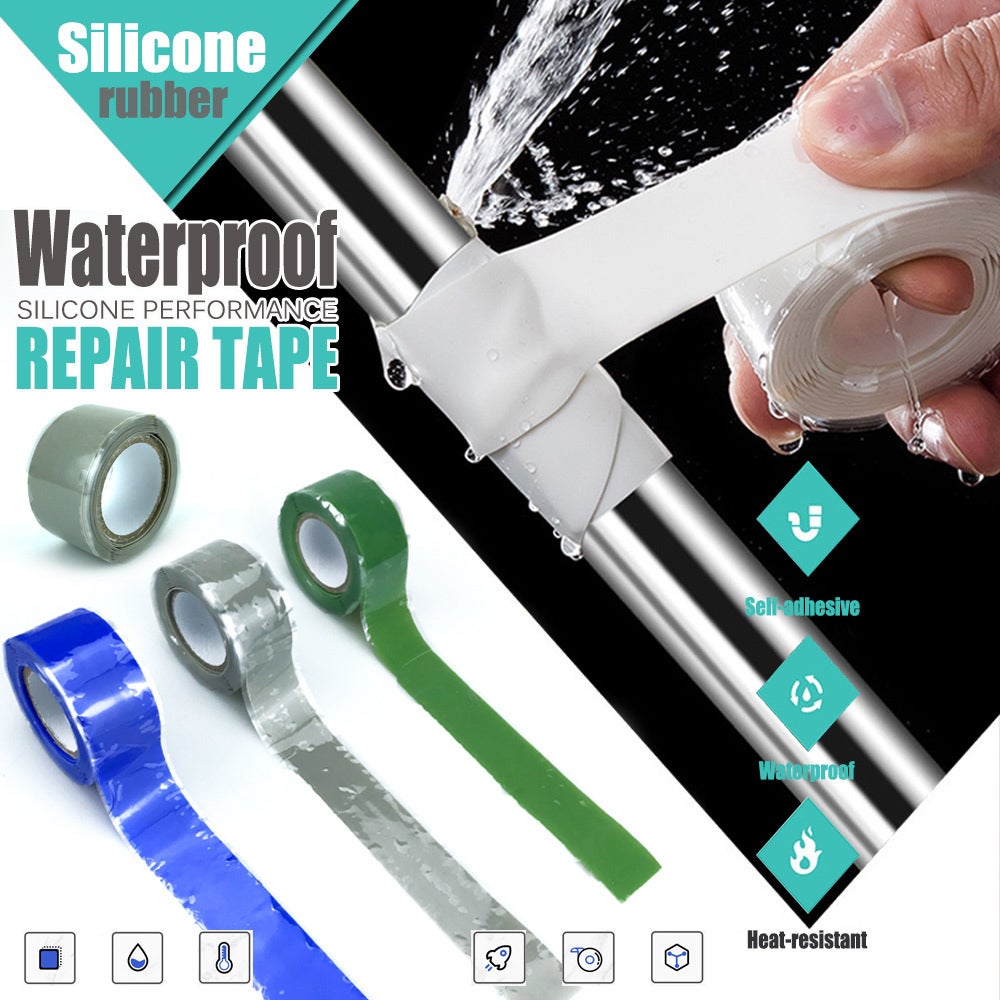 5 rouleaux Ruban Silicone Vert Haute Température, Auto-adhésif, Étanche, Réparation Tuyau, Isolation, Jardin et Électricité - 4