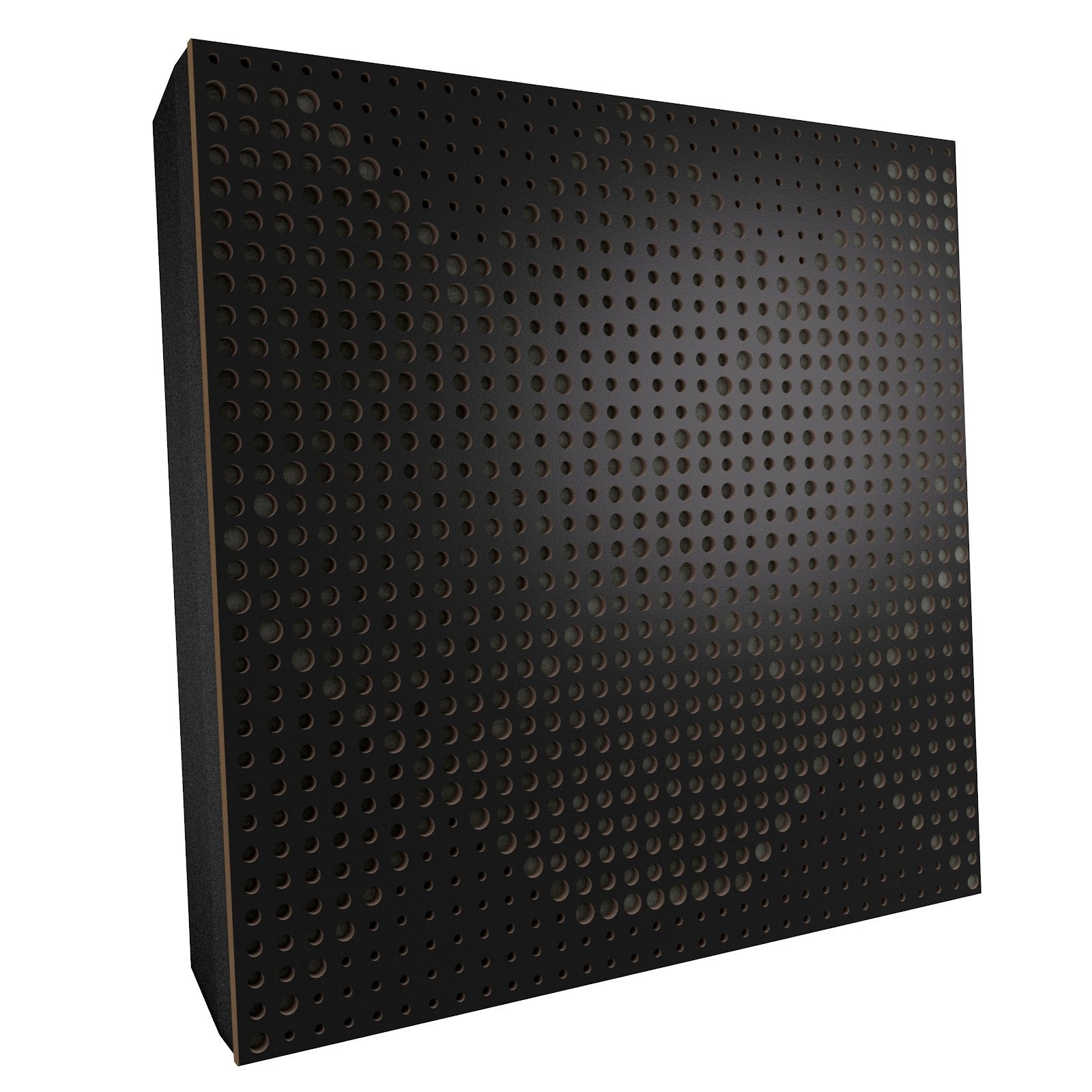 Lot de 2 Panneaux acoustiques WILDS-F décoratifs insonorisants 50x50x5 cm - MDF perforé laminé, tissu et mousse acoustique -Noir+Gris - 2