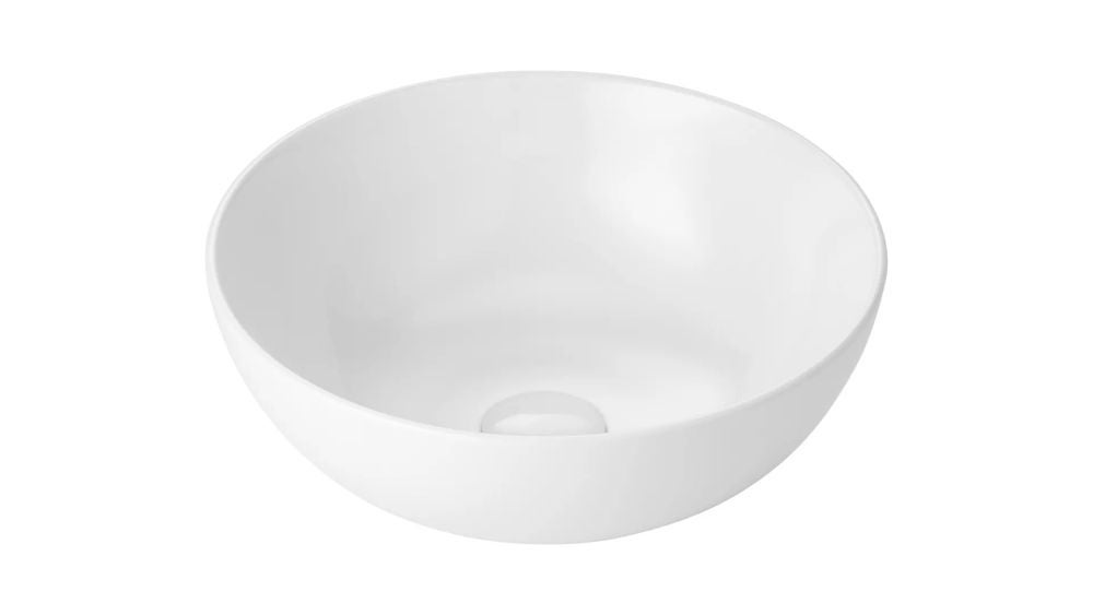 Umywalka nablatowa SHELL 39 cm biała okrągła