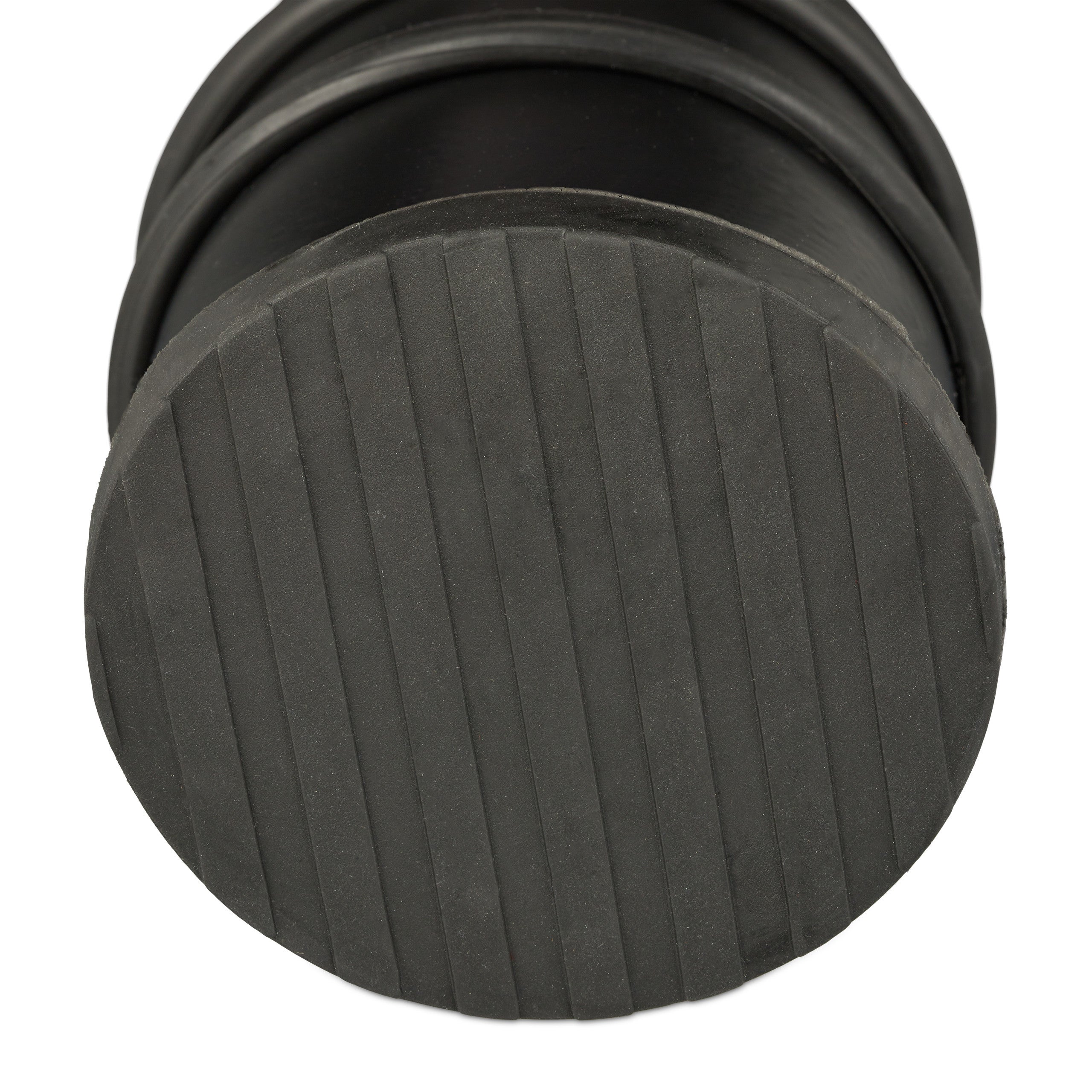 Butoir de porte avec poignée, porte & fenêtre, haute, ronde, intérieur, caoutchouc, inox, ∅7 cm, noir, Relaxdays - 6