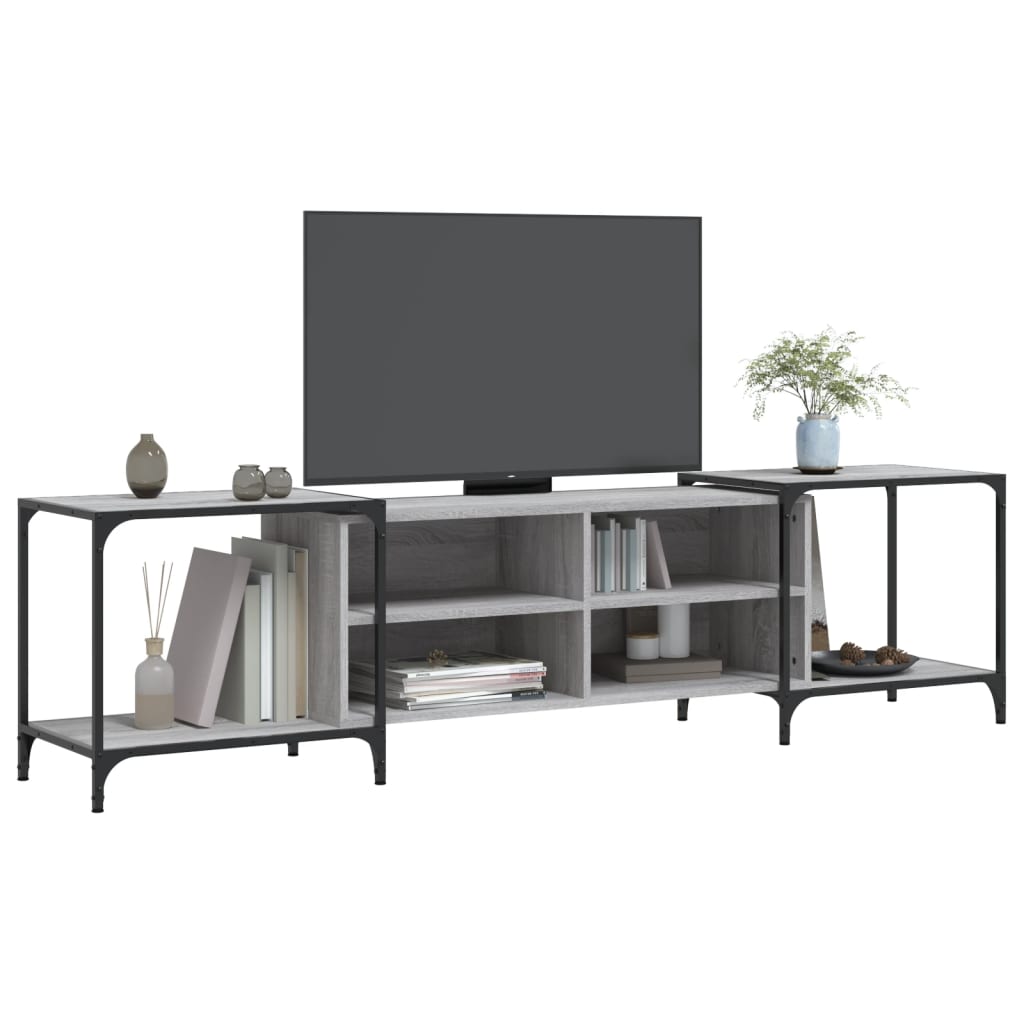 Meuble TV sonoma gris 203x37x50 Bois d'ingénierie - 3
