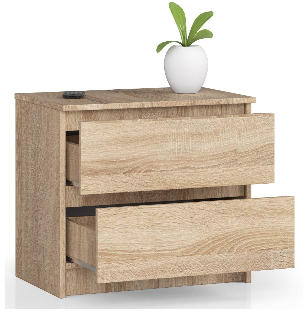 Table de chevet AKORD K60 Chêne Sonoma 60 cm 2 tiroirs façade Chêne Sonoma 60x40x55 cm - 2
