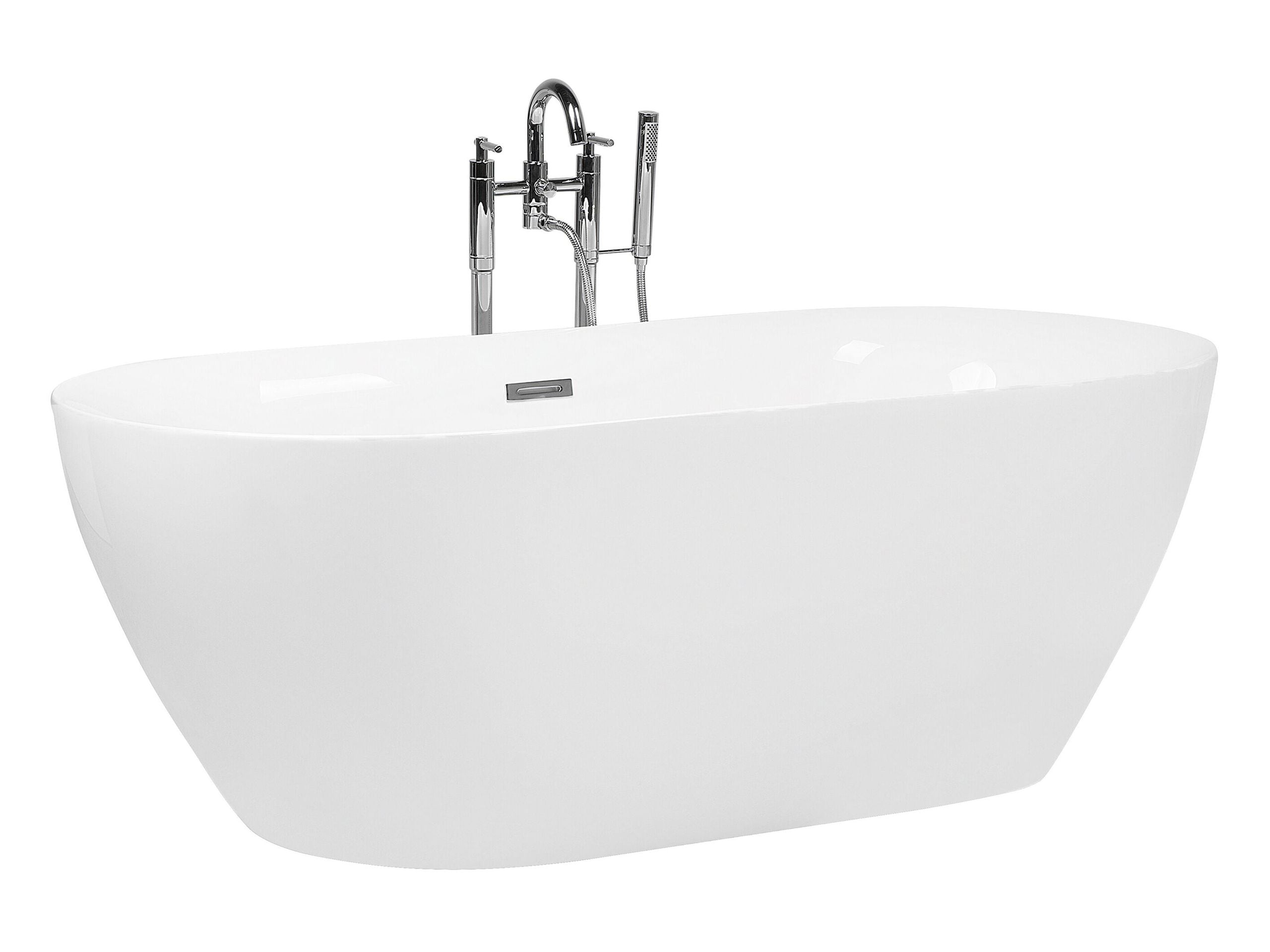 Beliani Bañera independiente CARRERA 150 x 75 cm Blanco - 4