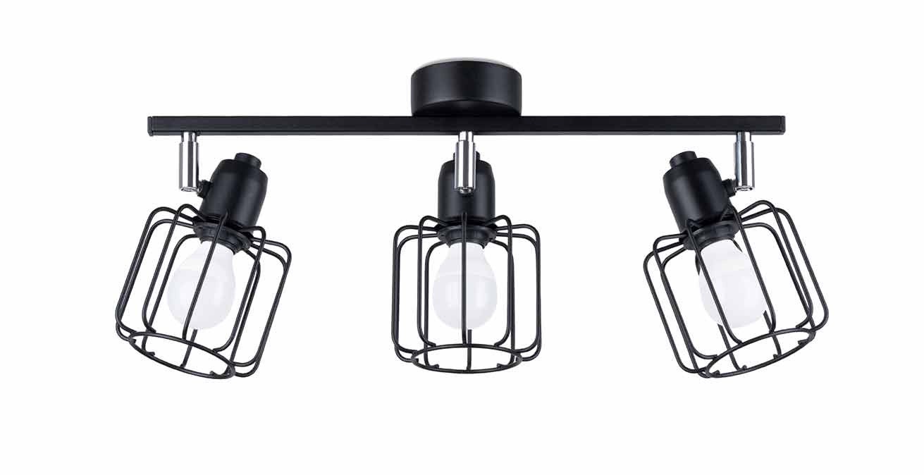 Lampa sufitowa wisząca Belluci czarna-chromowana 3xE14x40W industrialna wym: 19 x 48 x 17 cm metal Sollux Lighting
