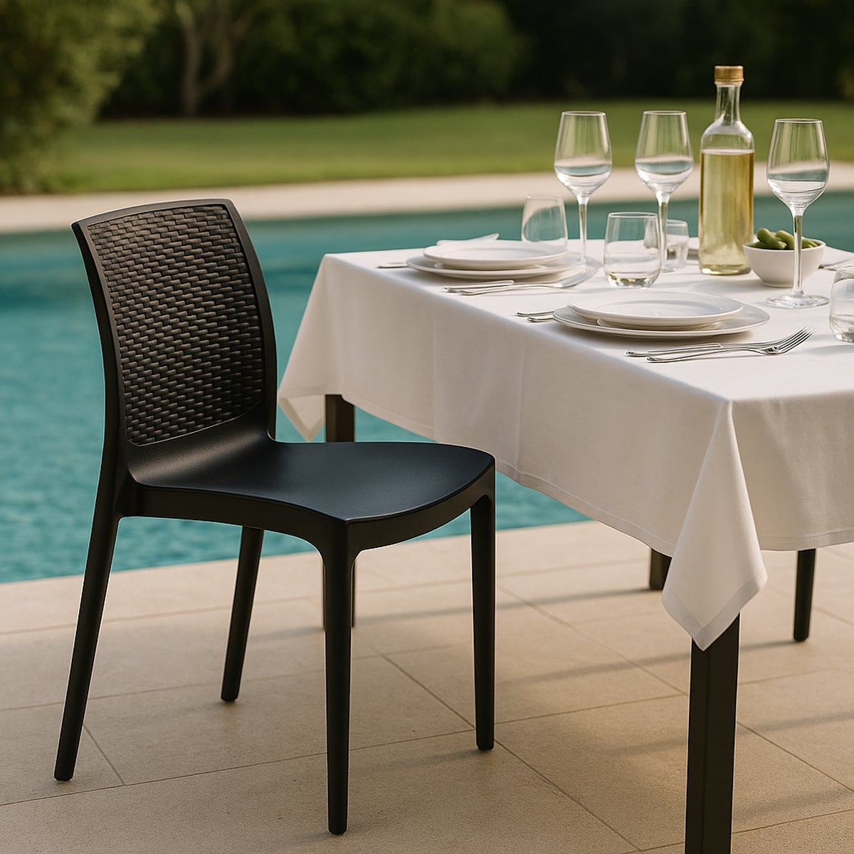 Chaise de Jardin Poly-rotin café bar glaciers empilable Boheme Grand Soleil - 2