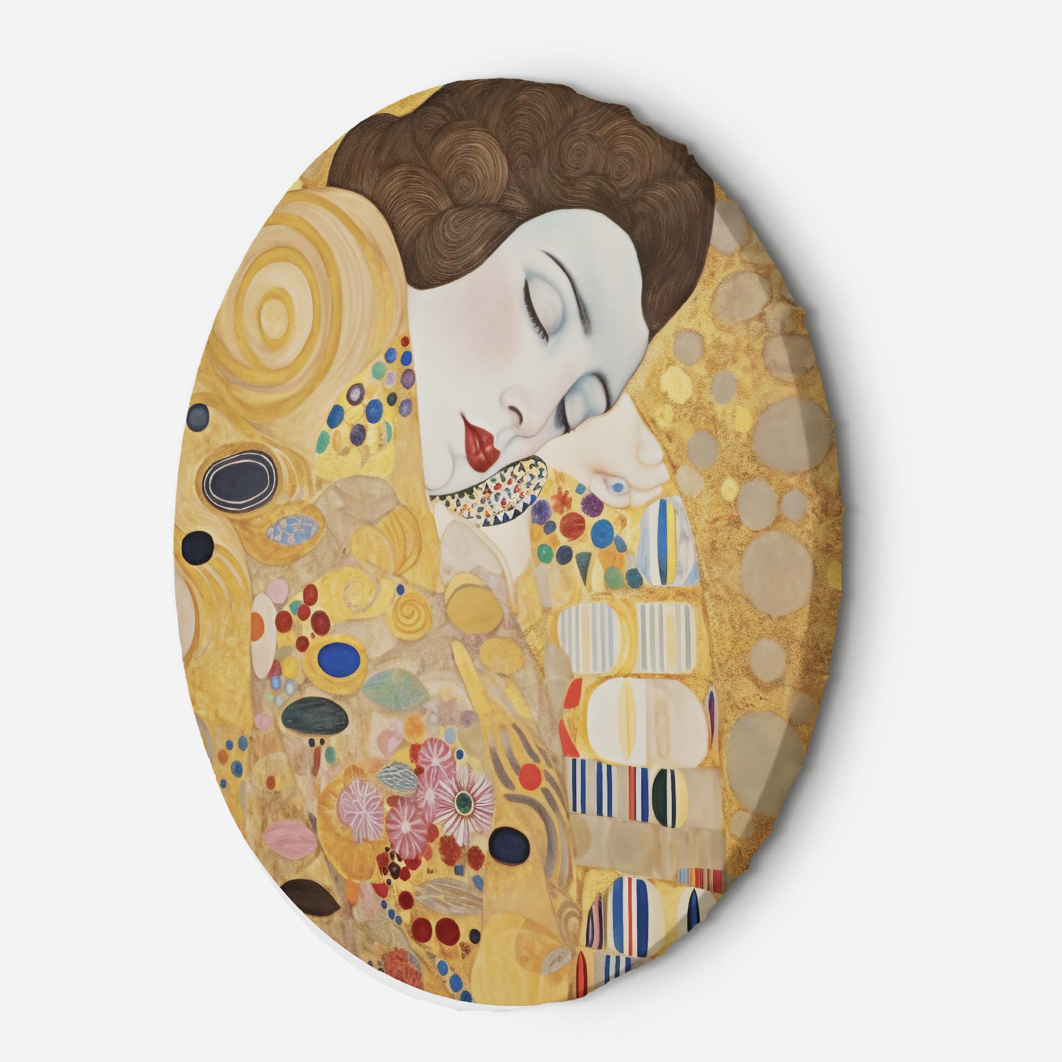 Okrągly obraz, - Kobieta portret abstrakcja - G. Klimt 60x60