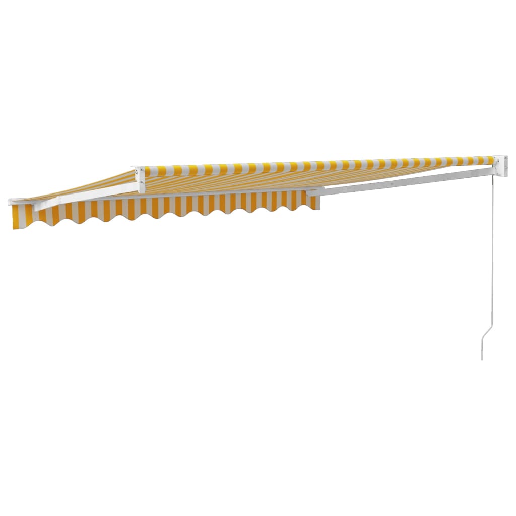 Toldo exterior | Toldo retrátil 3x2,5 m tecido e alumínio amarelo e branco CFW62923 - 5