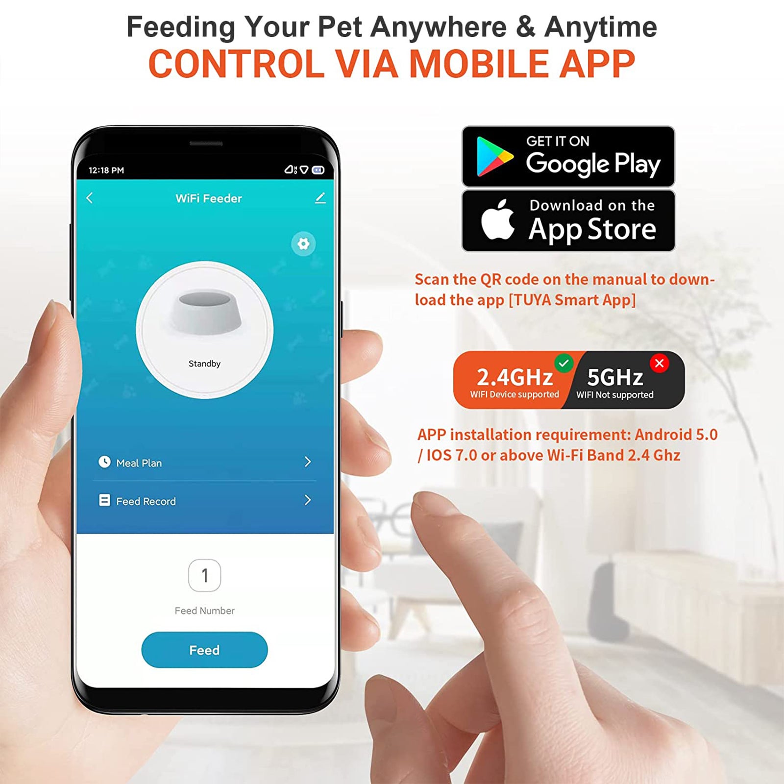 3L WIFI Distributeur Croquettes Chats APP Contrôle Adaptateur secteur/batterie ,Noir Distributeur Automatique de Nourriture pour Chiens - 2