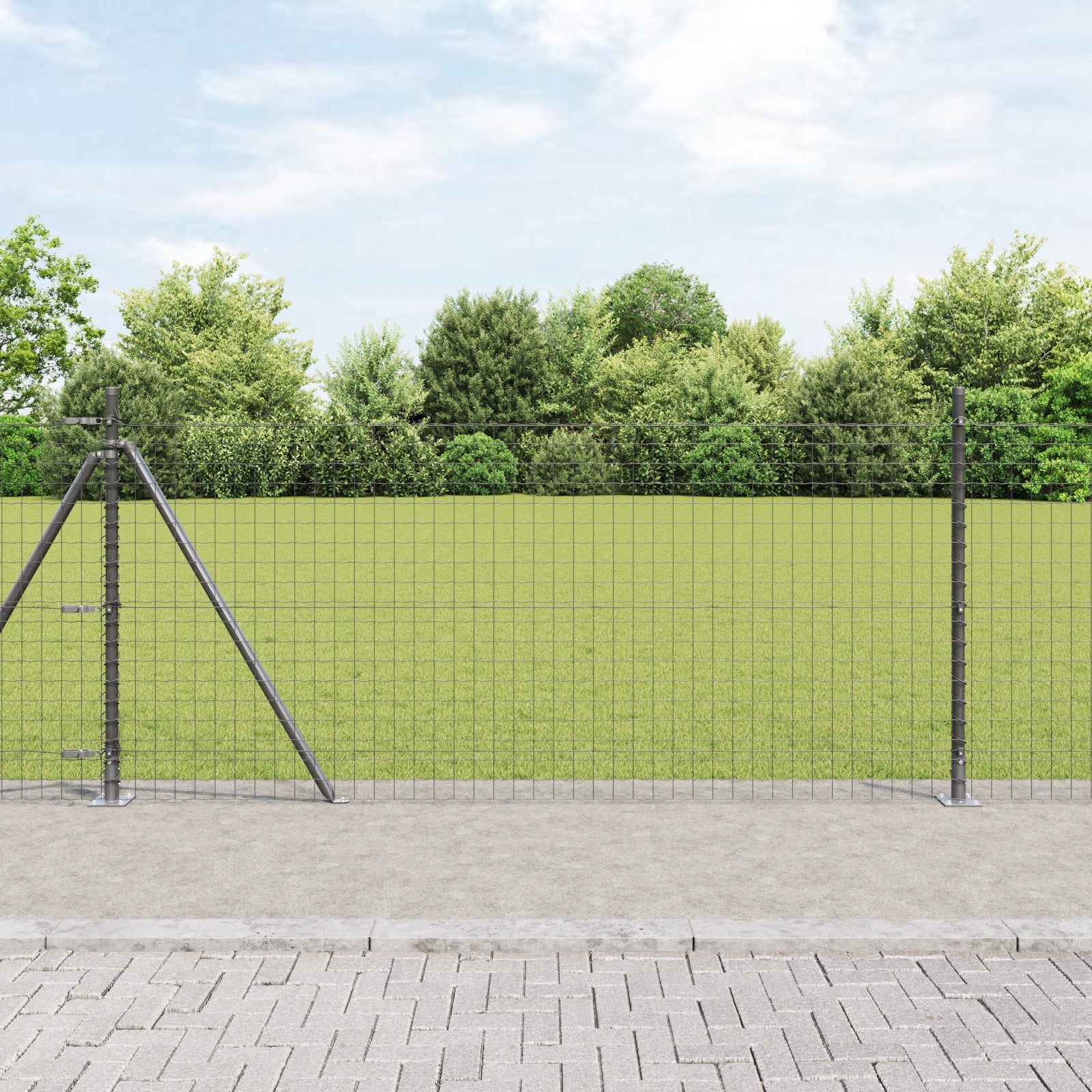 Słupek ogrodzeniowy. 13 pcs Szary Stal vidaXL