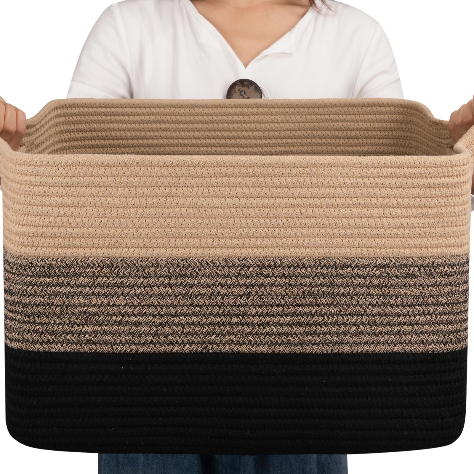 Bestonzon Panier De Rangement Rectangulaire En Osier Avec