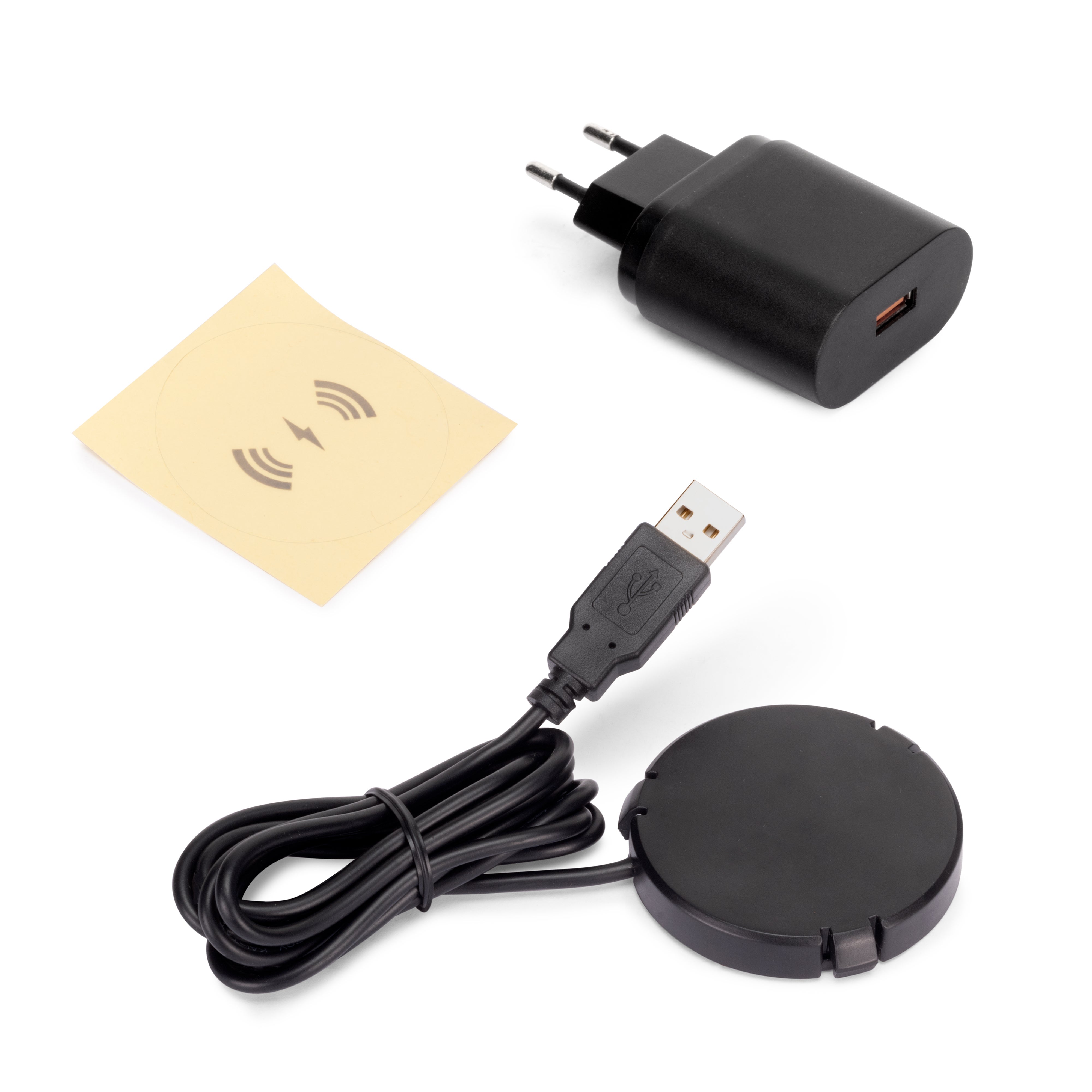 Emuca Ukryta bezprzewodowa ładowarka ukryta Airtop 2, D.60mm, 5V DC 2A (Qi-10W), Plastik, Czarny