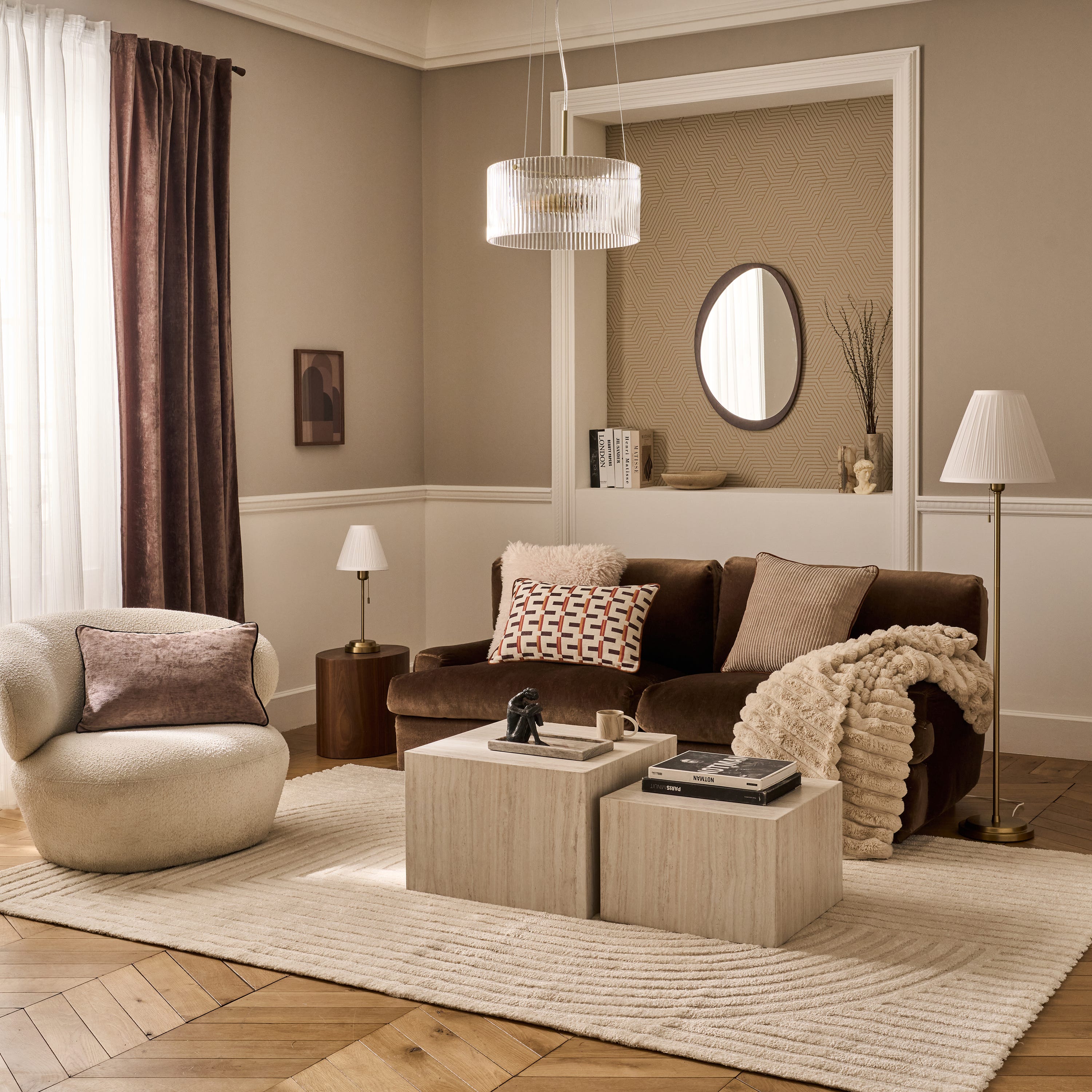 Cortina ALARO - L.200 x A.280 cm - Poliéster - Marrom - 6