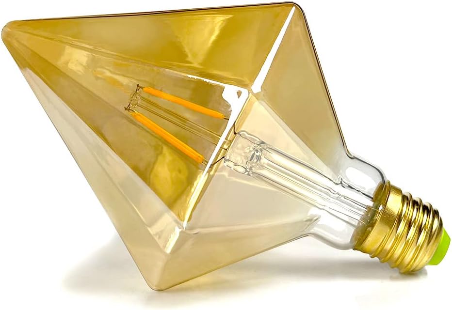 Żarówki LED Vintage 4W Biały Ciepły 2700Kelvin Duża Bańka Kryształowa Żarówka LED 220/240V Edison Gwint E27 Podstawa G125 (Piramida)