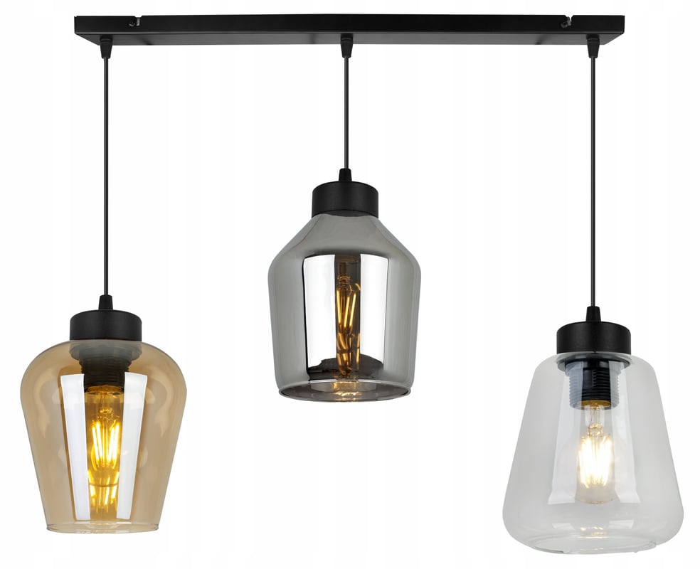 Lampa sufitowa wisząca modern 3xE27 klosz różnokształtny wielokolorowy Light Home LH