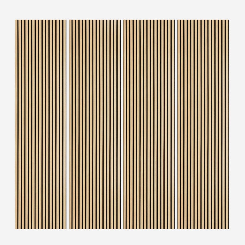 4 paneles acústicos de interior de madera de roble 240 x 60 cm kover-o
