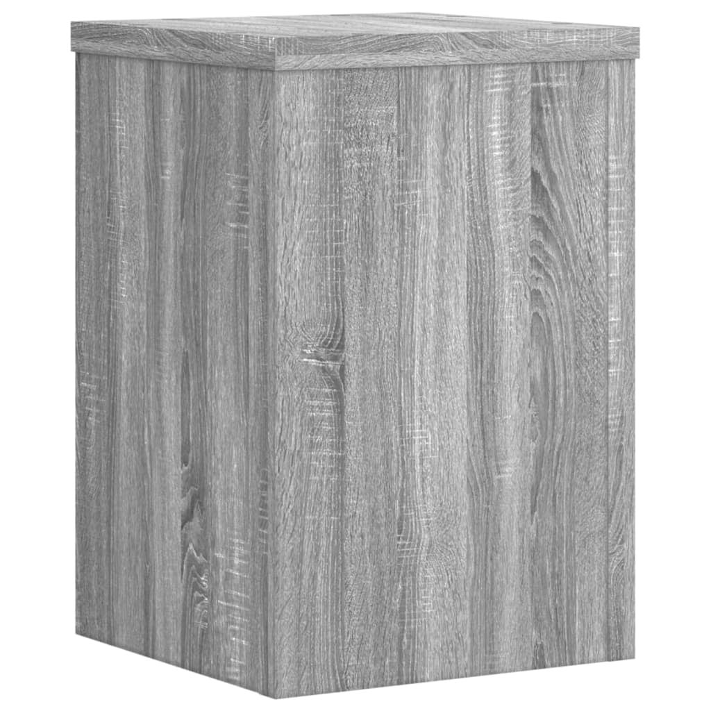Supports pour plantes, 2 pièces, gris, panneau de bois - 3