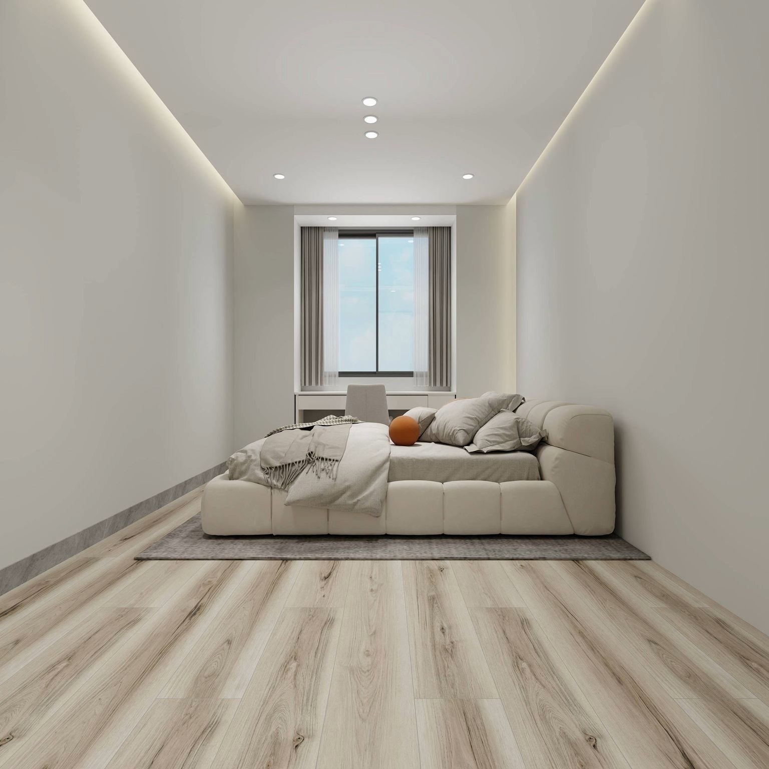 Sol PVC - Lames PVC clipsable avec sous couche intégrée- GARANTIE 20 ans -Ep. 5,5 mm- Clair nuance - Dimensions L 122 cm x l 23 cm - 4