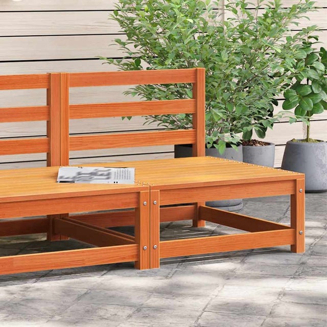 Canapé de jardin sans accoudoirs cire marron bois de pin massif vidaXL